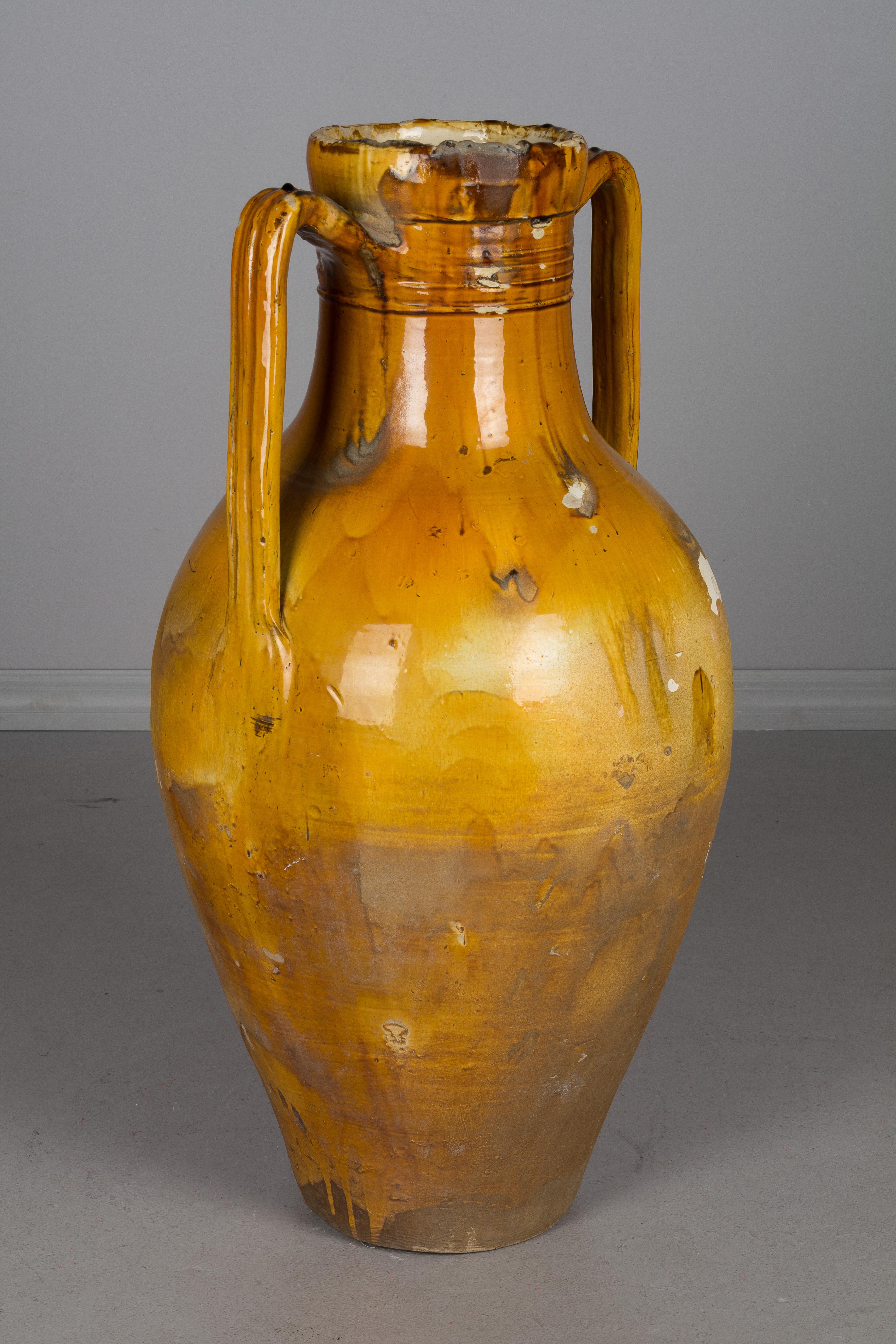 Glazed Large 19th Century Italian Terracotta Urn