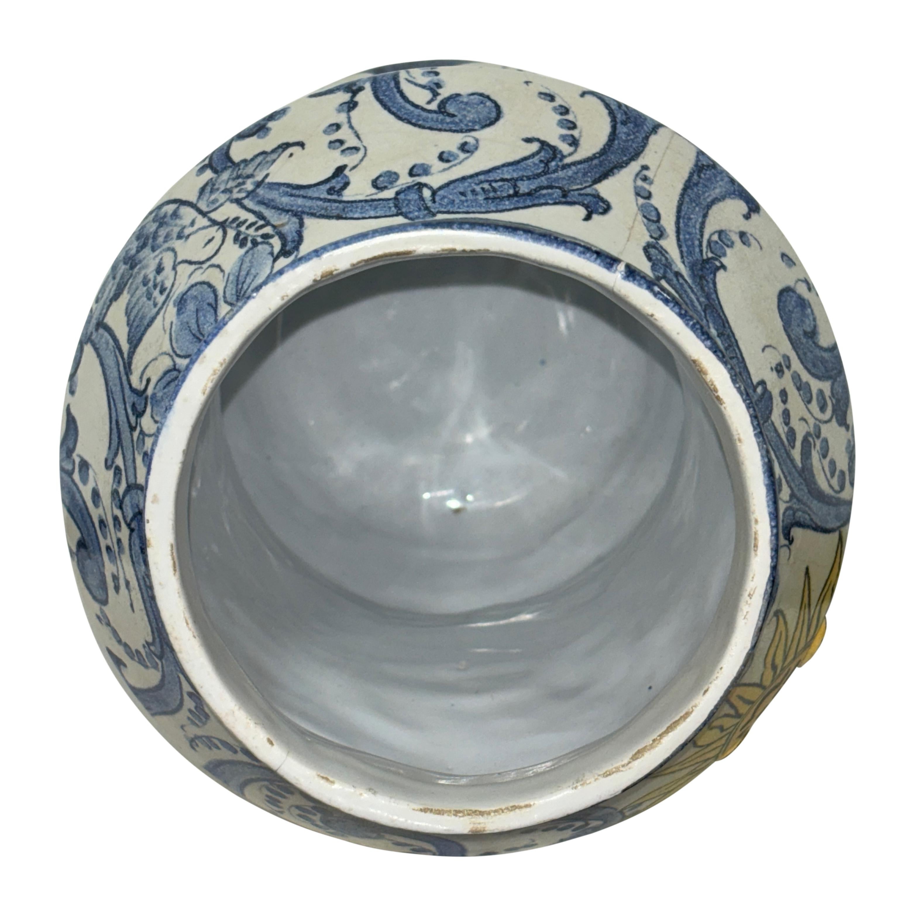 Large 19th Century Italian Tin Glazed Faience Apothecary Albarello Medicine Jar 6