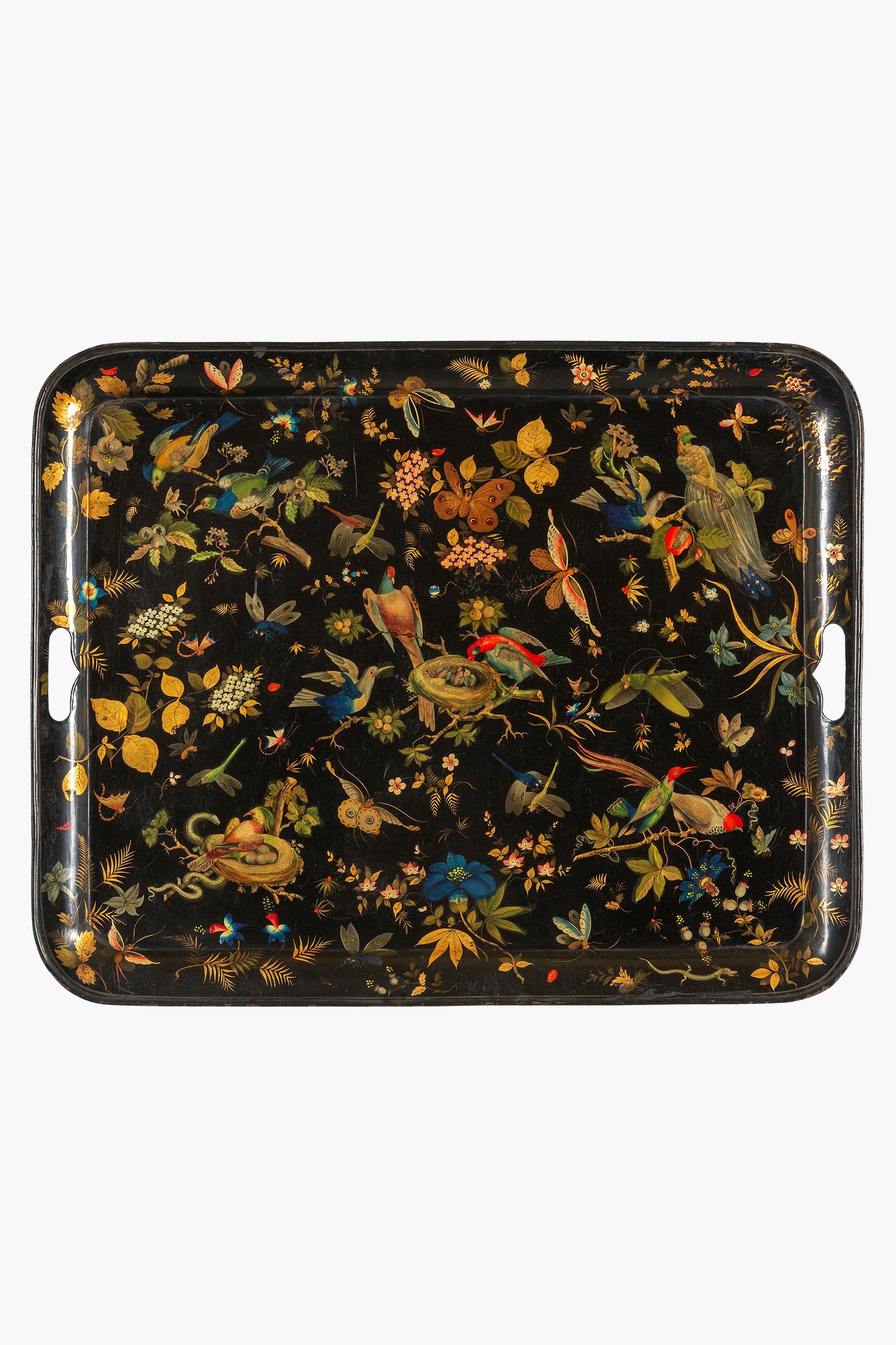 Large 19th Century Italian Toleware Tray In Good Condition For Sale In London, GB