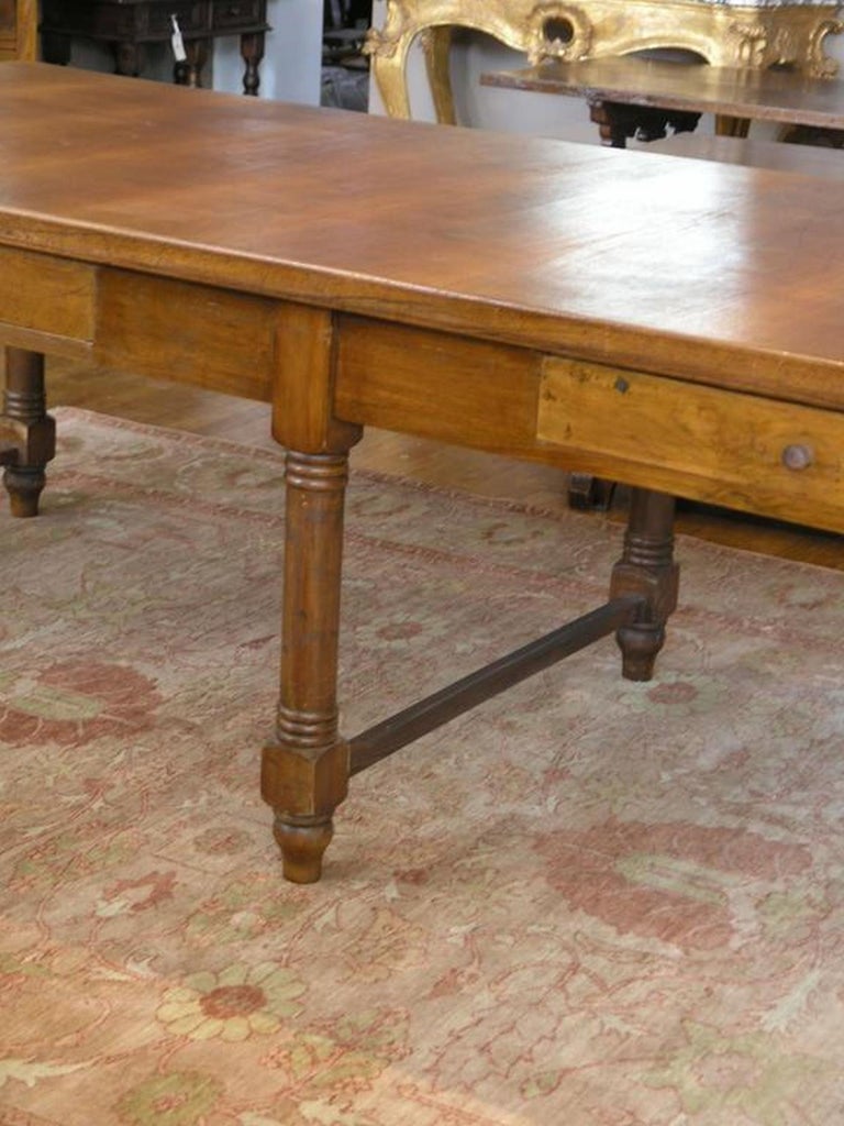 Large Italian Walnut Farm Table Circa 1840 For Sale at 1stDibs