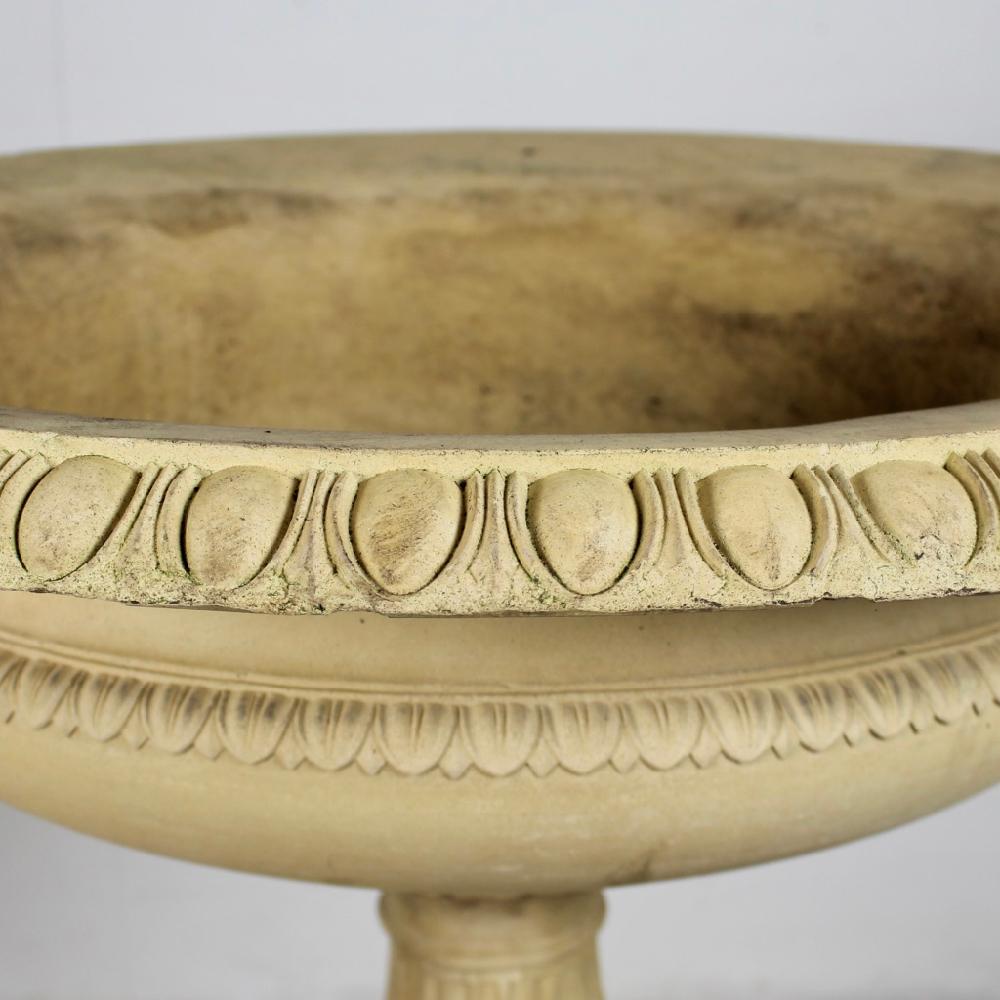 British Large 19th Century J M Blashfield Buff Terracotta Garden Tazza Urn on Pedestal