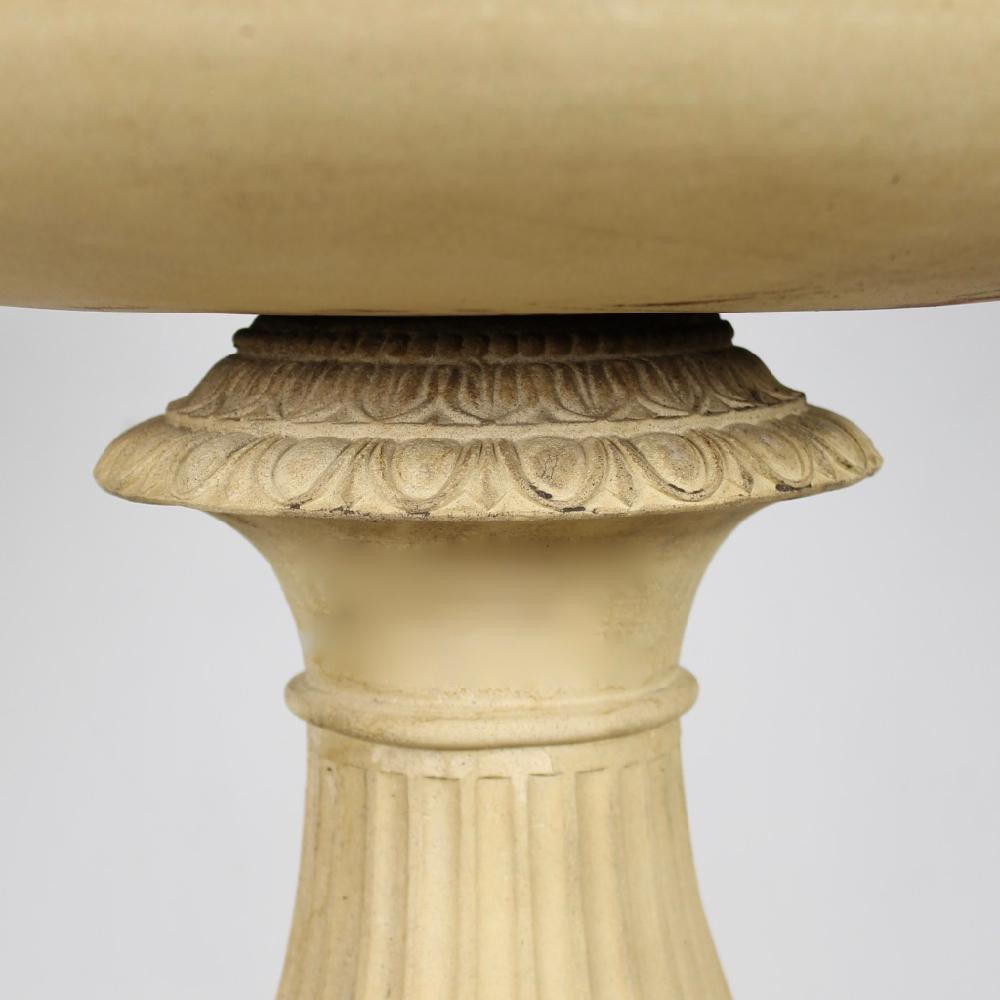 Large 19th Century J M Blashfield Buff Terracotta Garden Tazza Urn on Pedestal In Good Condition In Shustoke, GB