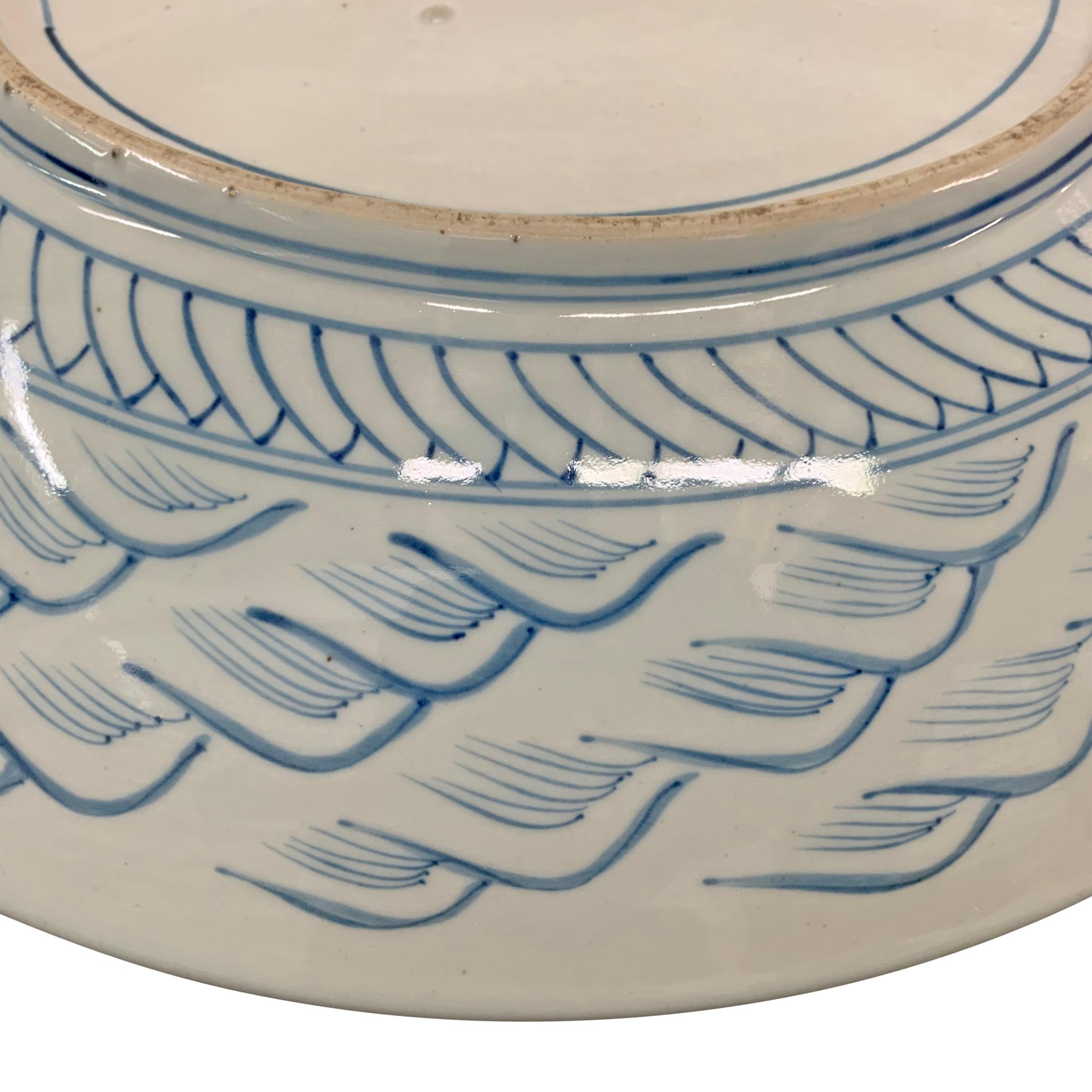 Large 19th Century Japanese Blue and White Platter 3