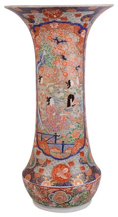 Large 19th Century Japanese Imari spill vases / lamp