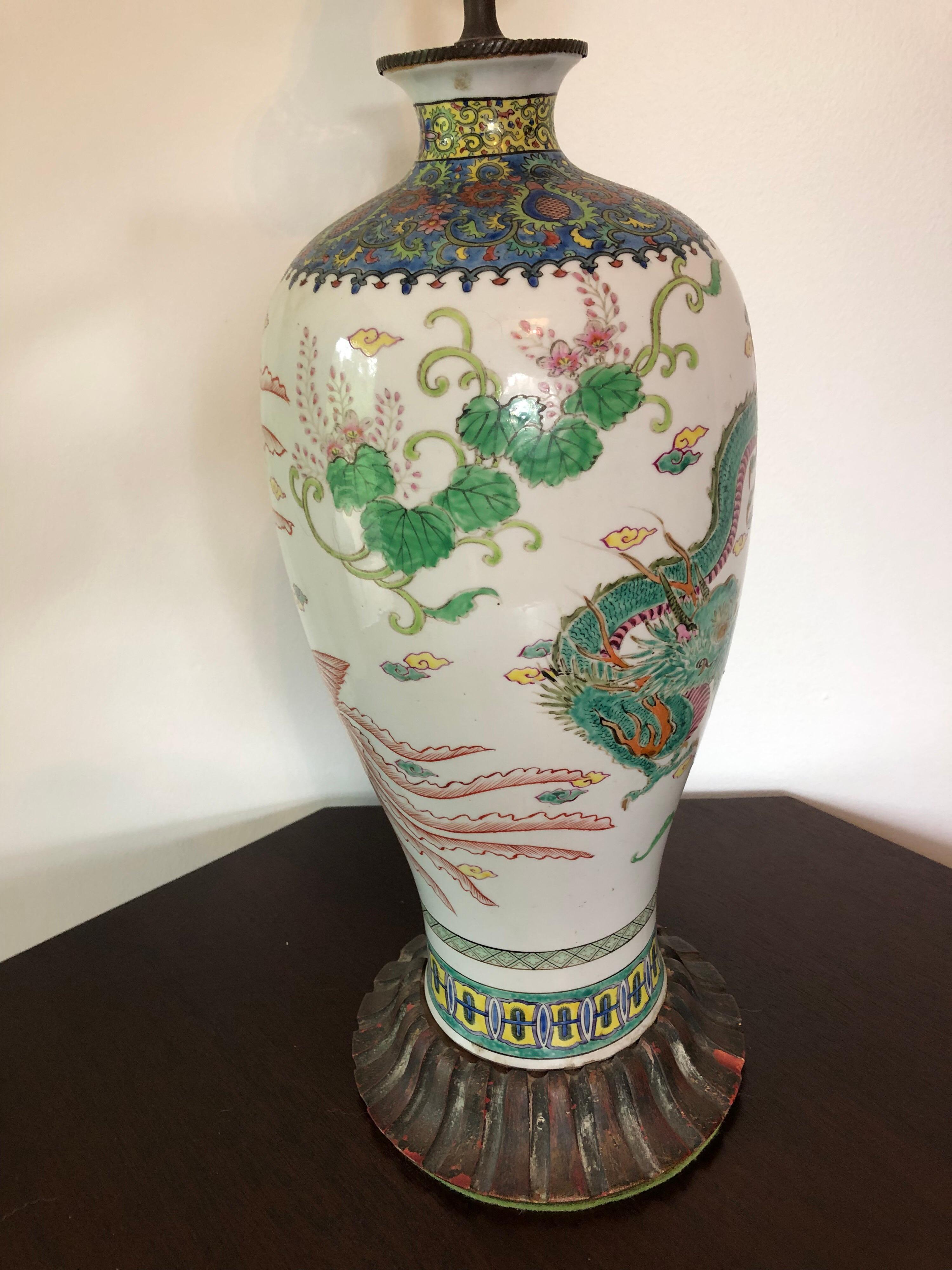 Large 19th Century Japanese Imari Vase Lamp In Good Condition For Sale In Stockton, NJ