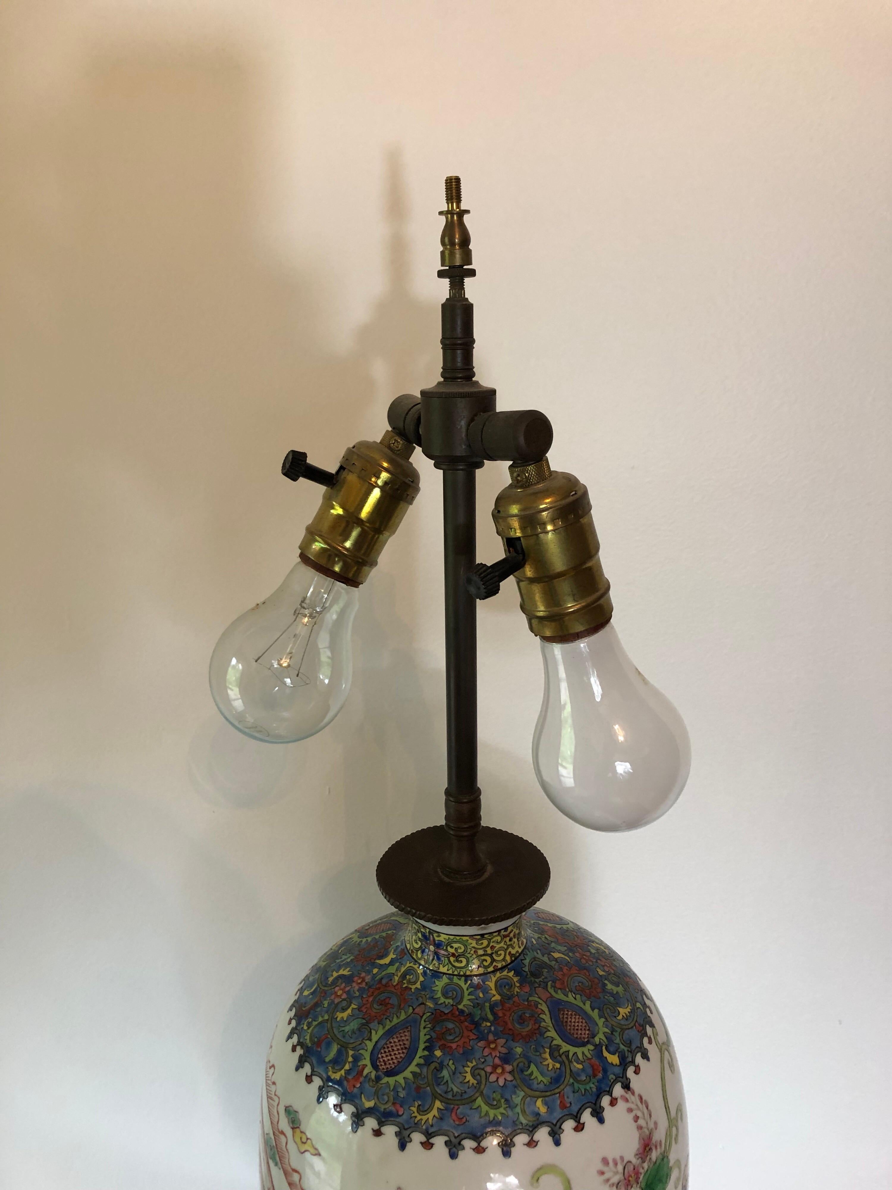 Large 19th Century Japanese Imari Vase Lamp For Sale 1