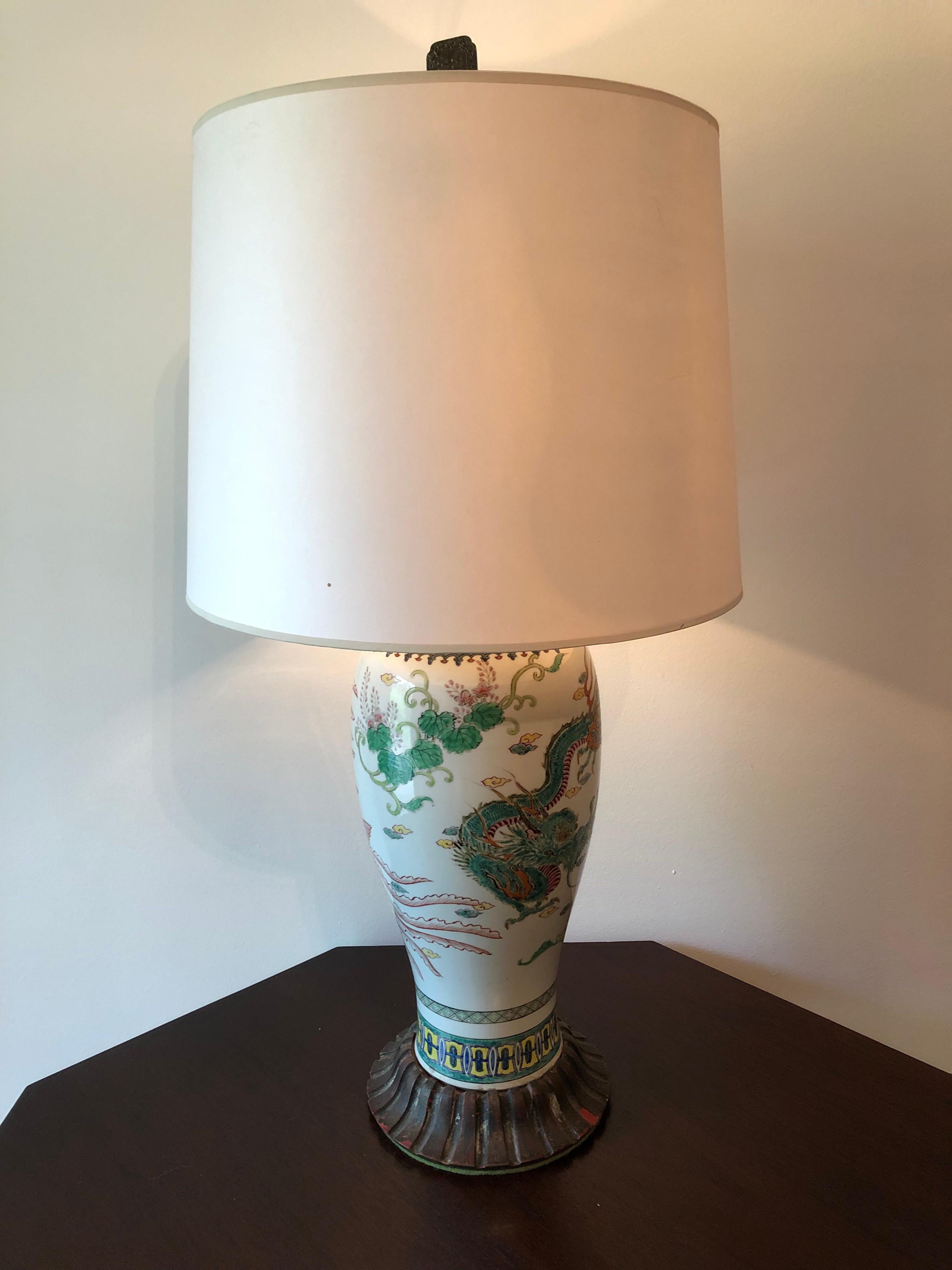 Porcelaine Grande lampe à vase Imari japonaise du 19ème siècle en vente