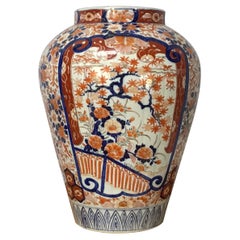 Große japanische Imari-Porzellanvase aus dem 19. Jahrhundert