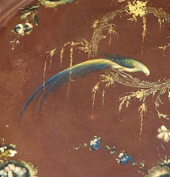 Large 19th Century Japanned Polychrome Decorated Tôleware Tray on Later Stand