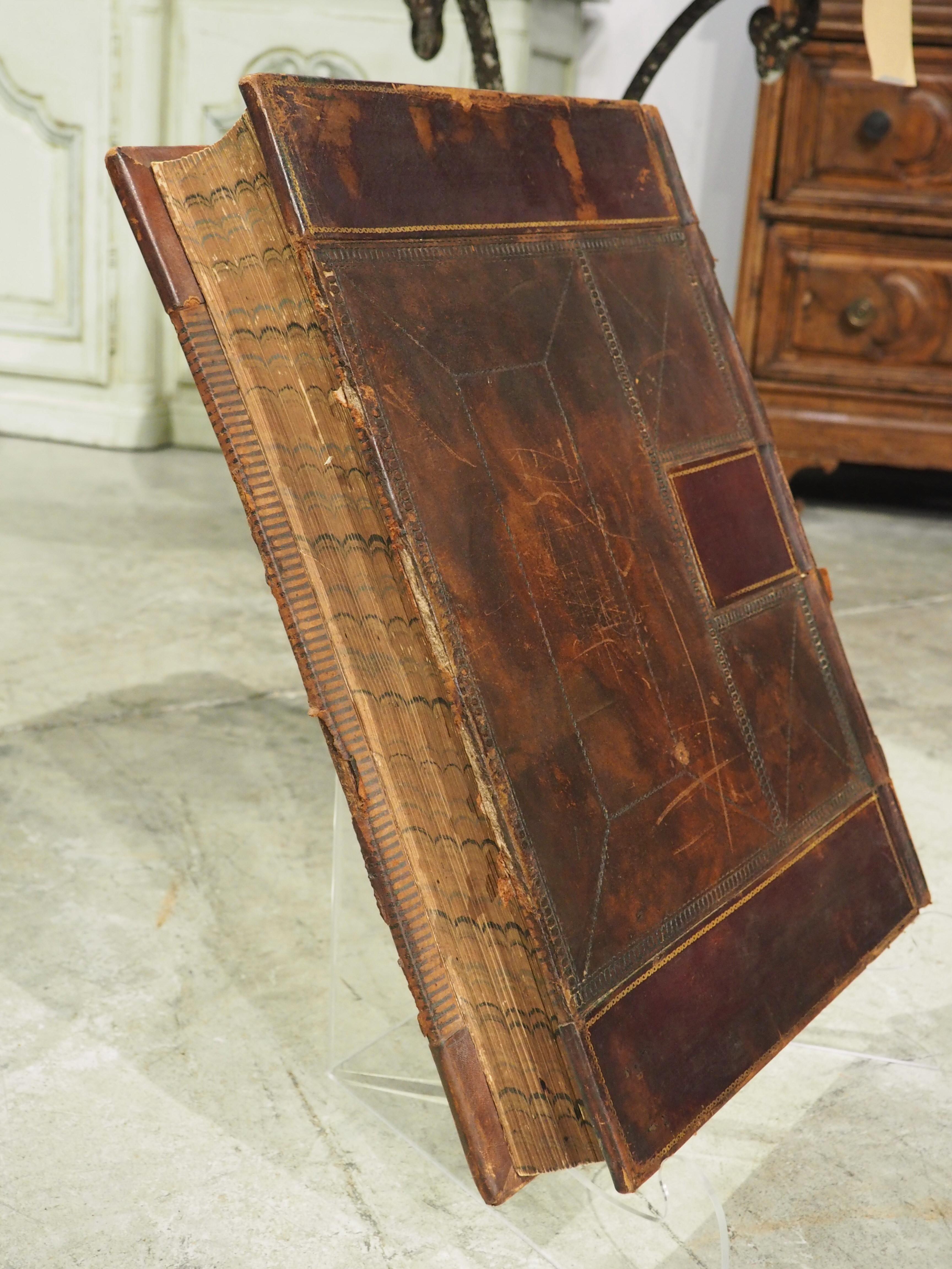 American Large 19th Century Leather Bound Ledger by Culver, Page, Hoyne & Co