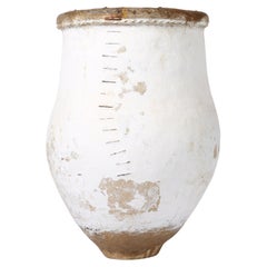 Gran tarro Wabi Sabi español encalado del siglo XIX