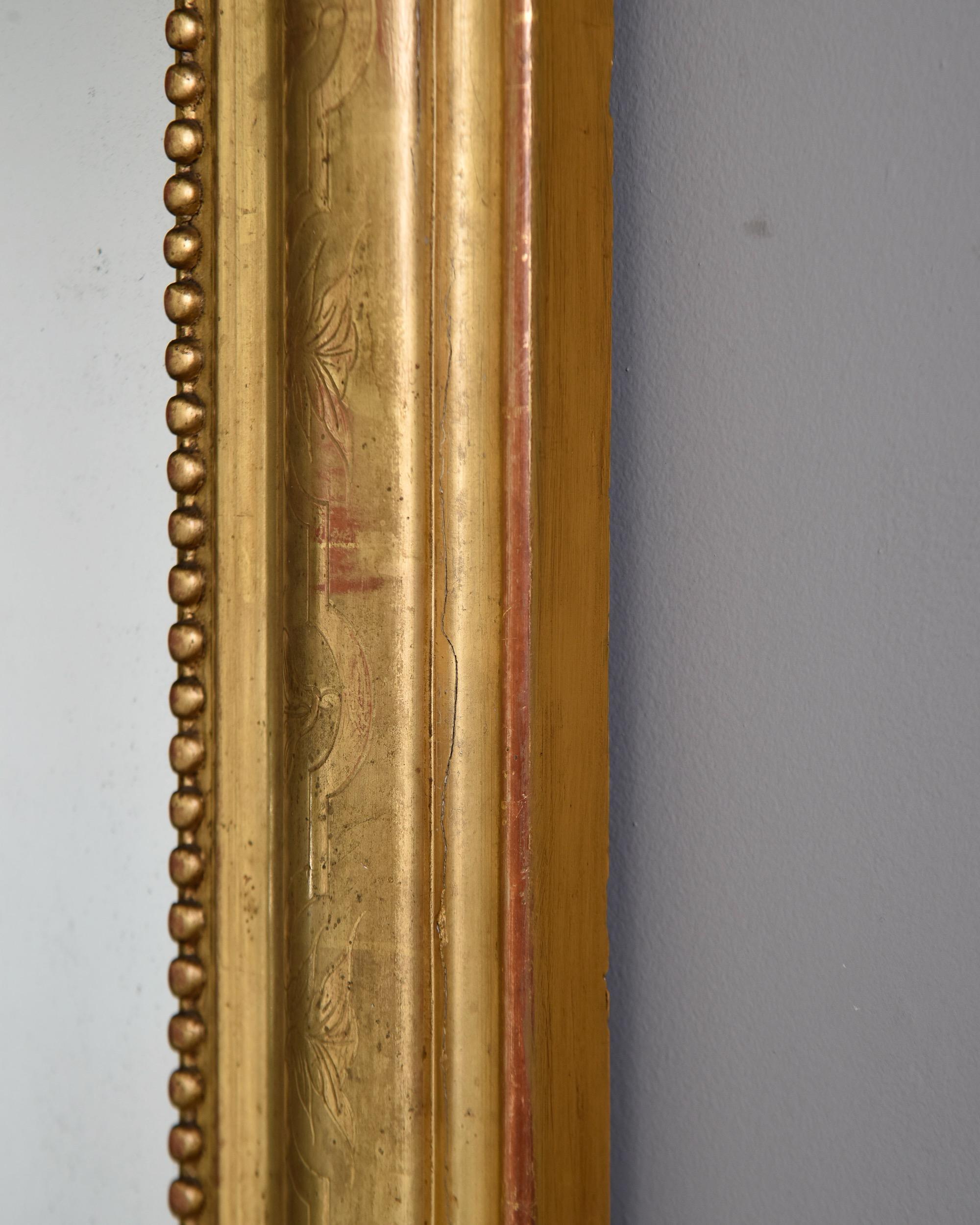 Miroir Grand miroir à cadre doré Louis Philippe du 19ème siècle en vente