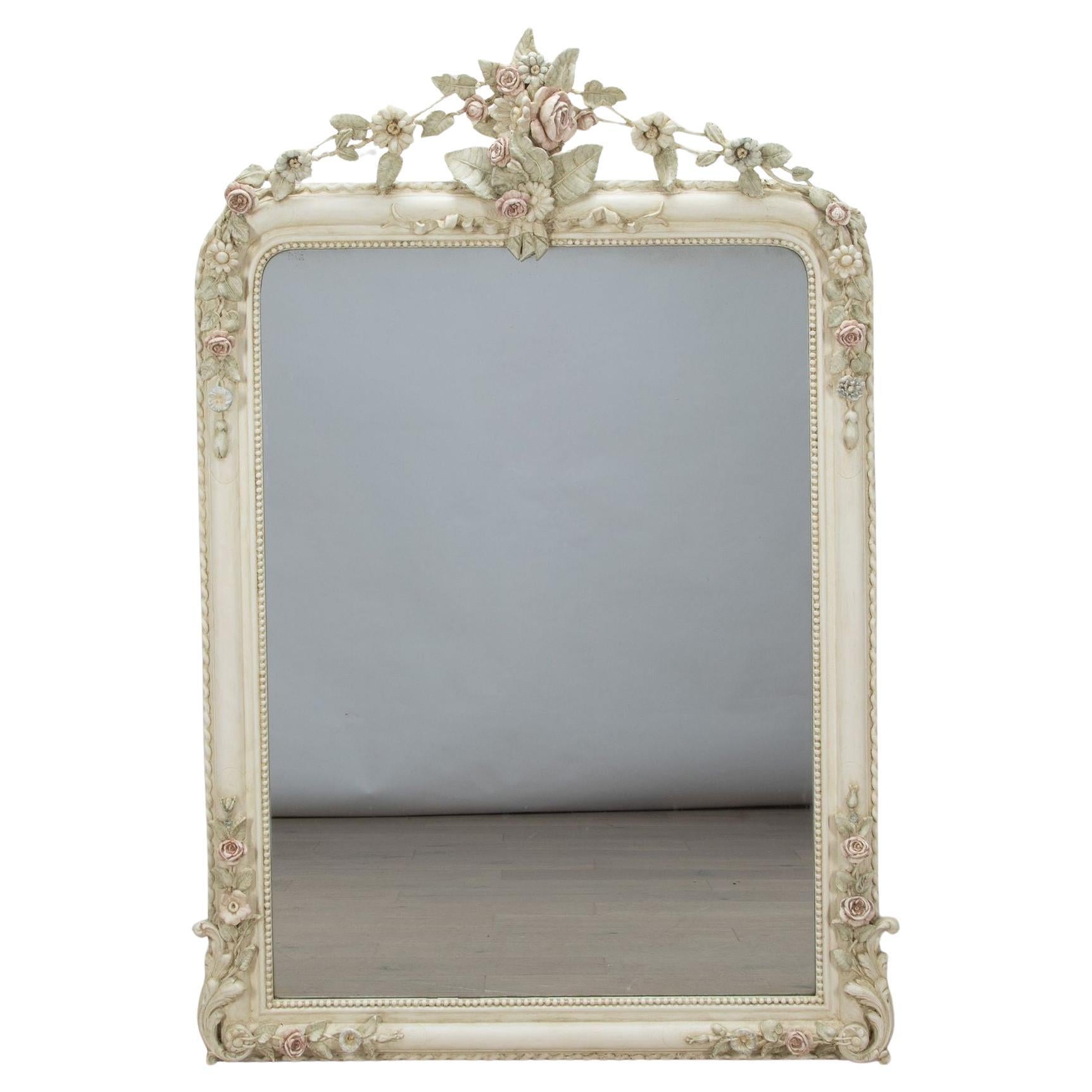 Large 19th Century Louis Philippe Painted Mirror
