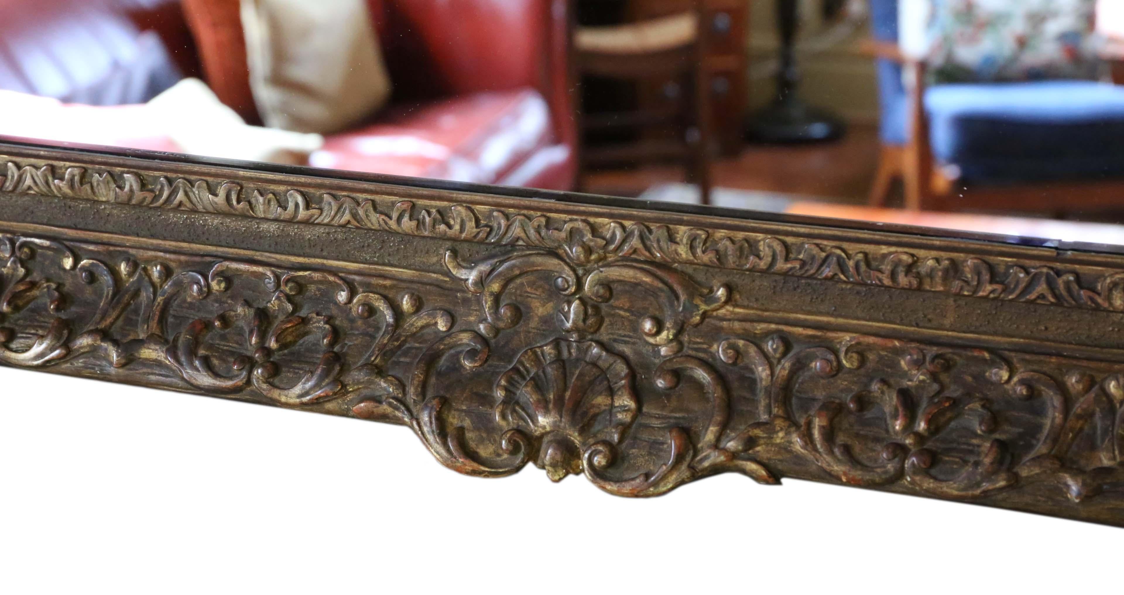 Antique Large 19th Century Louis XIV Style Gilt Overmantel Wall Mirror 4