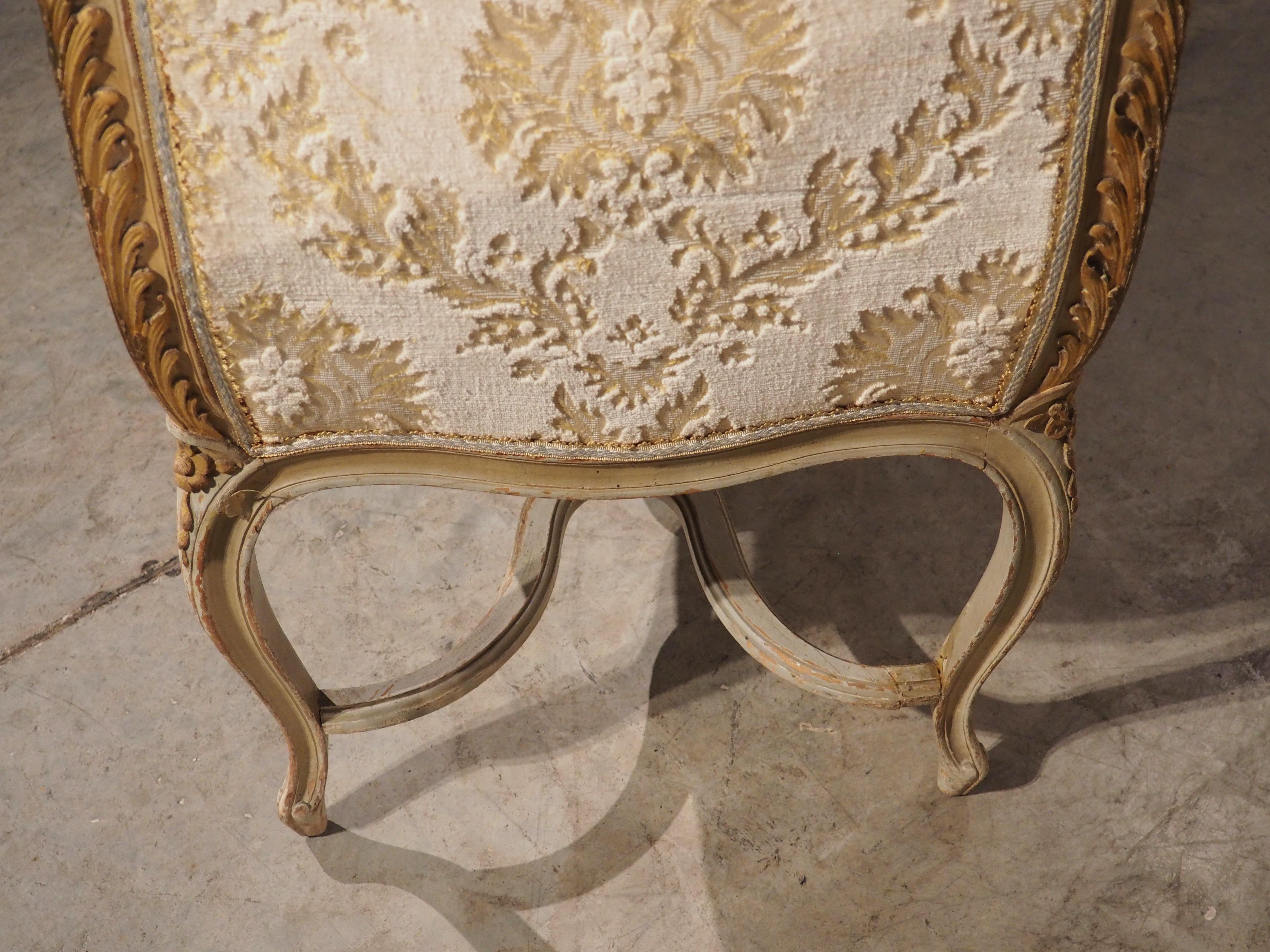 Grande Banquette de Fenêtre peinte de style Louis XV du 19ème siècle en vente 5