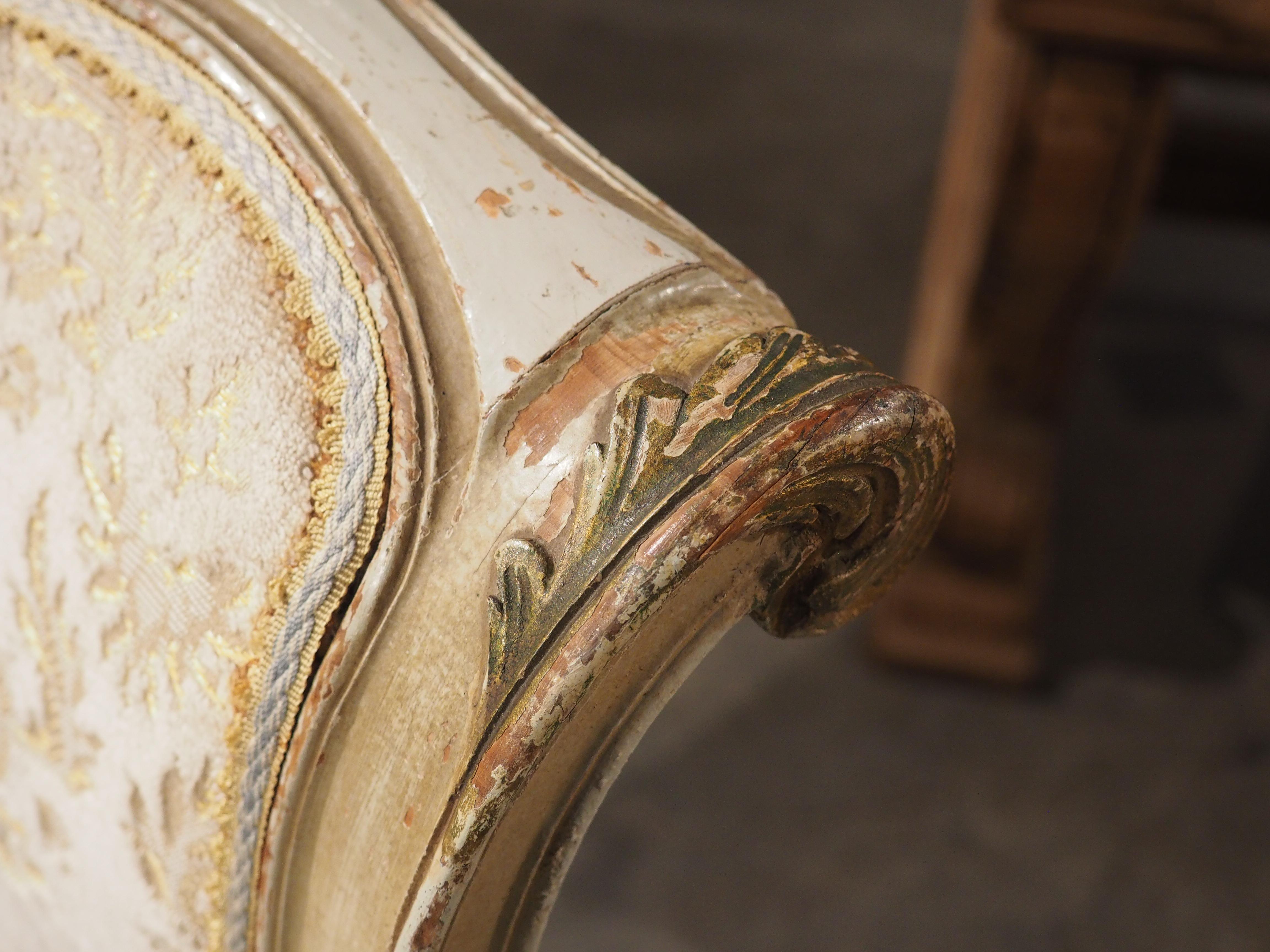 Grande Banquette de Fenêtre peinte de style Louis XV du 19ème siècle en vente 6