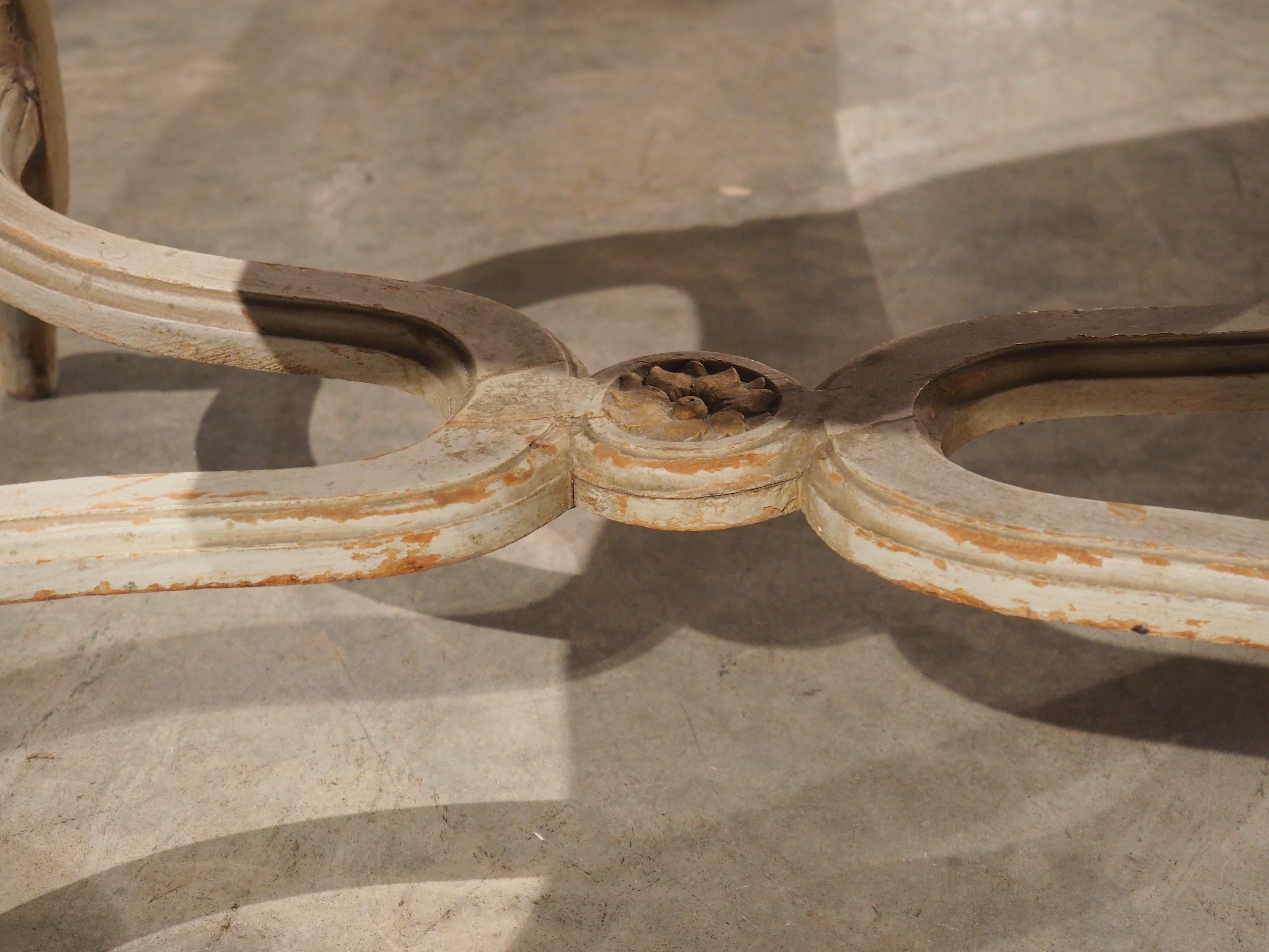 XIXe siècle Grande Banquette de Fenêtre peinte de style Louis XV du 19ème siècle en vente