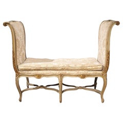 Large 19th Century Louis XV Style Painted Banquette de Fenêtre Window Bench