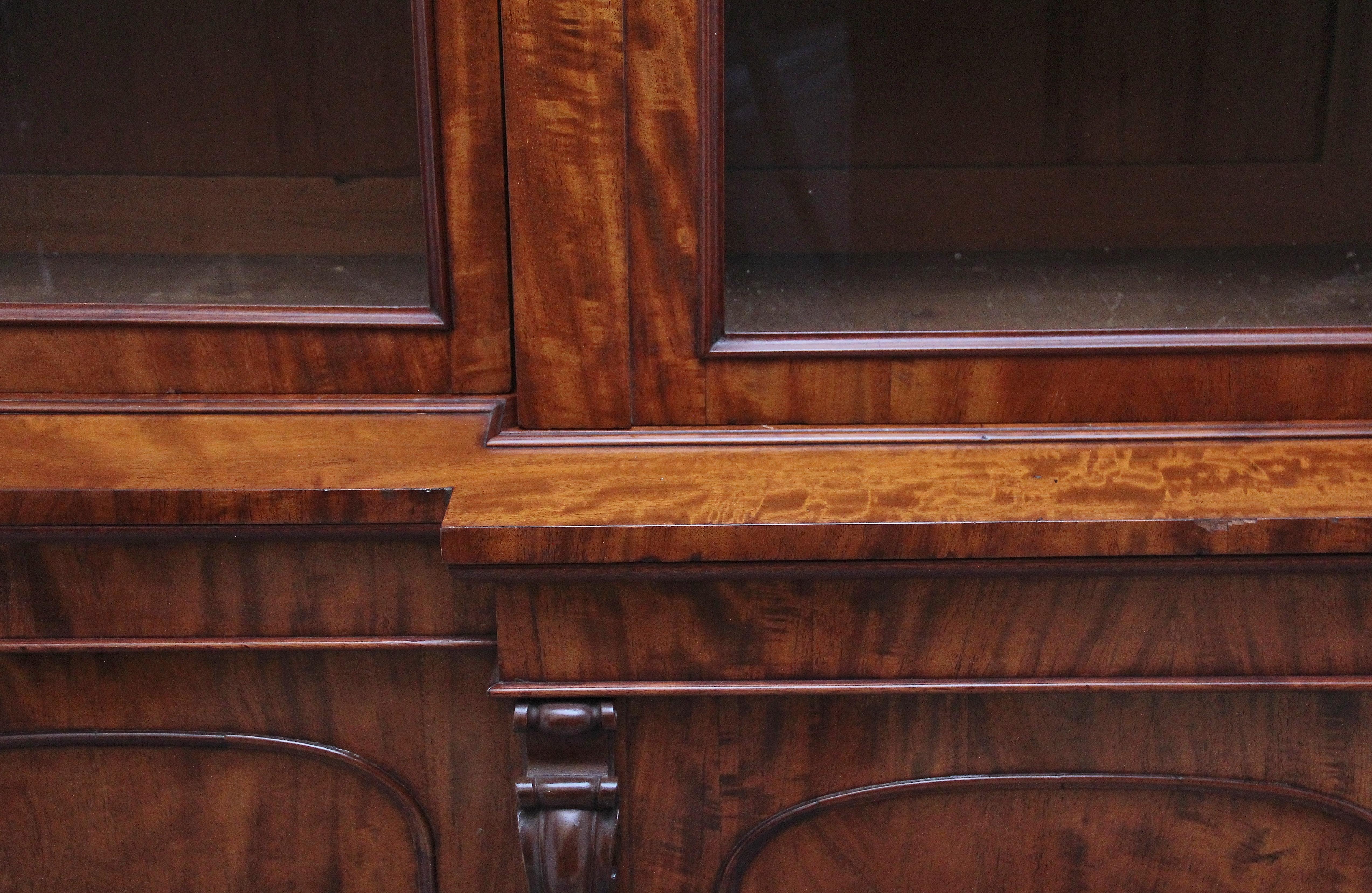 large 19th Century mahogany breakfront bookcase 8
