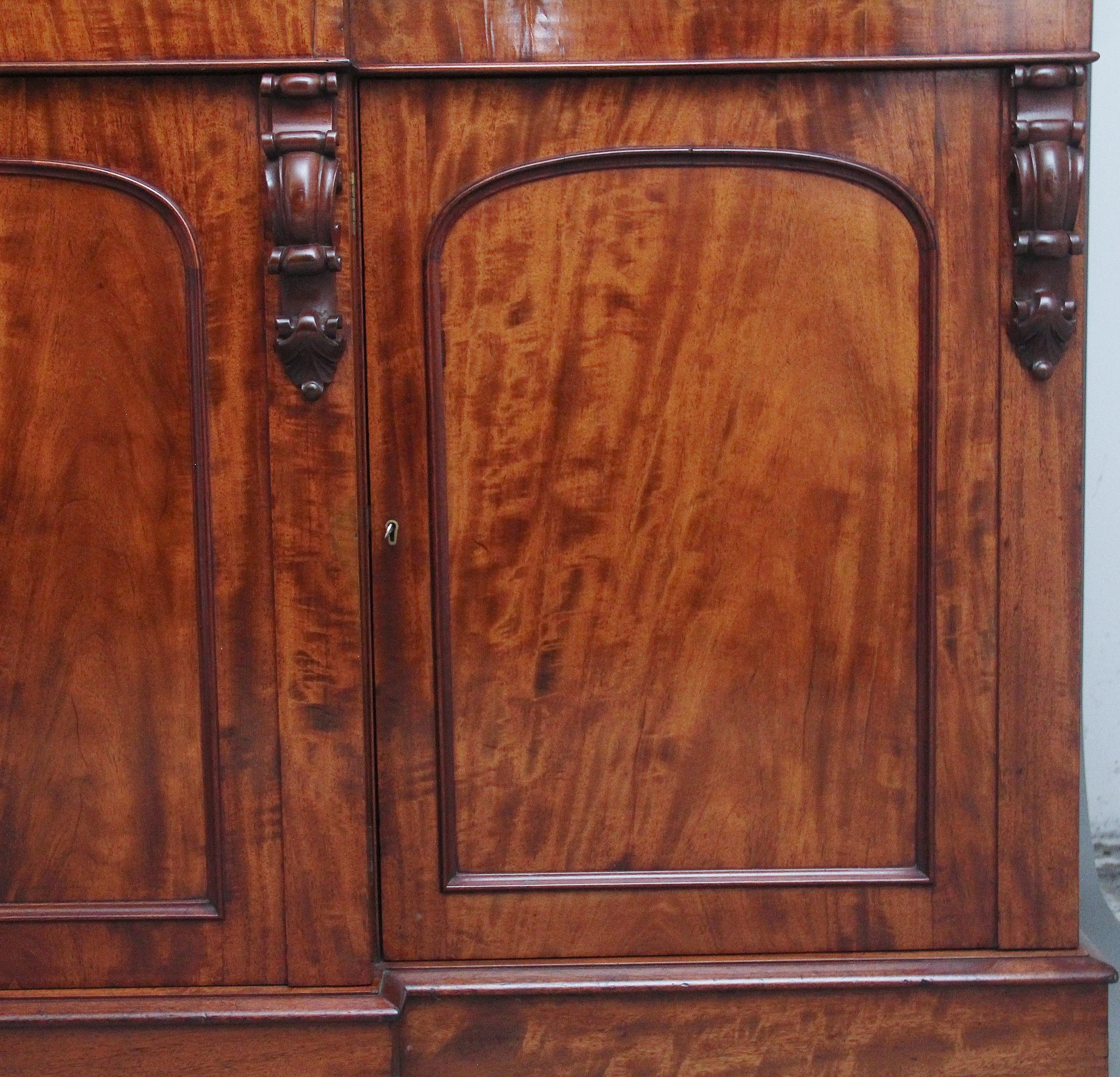 large 19th Century mahogany breakfront bookcase 1