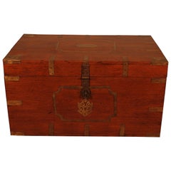 Large 19th Century Mahogany Campaign Chest
