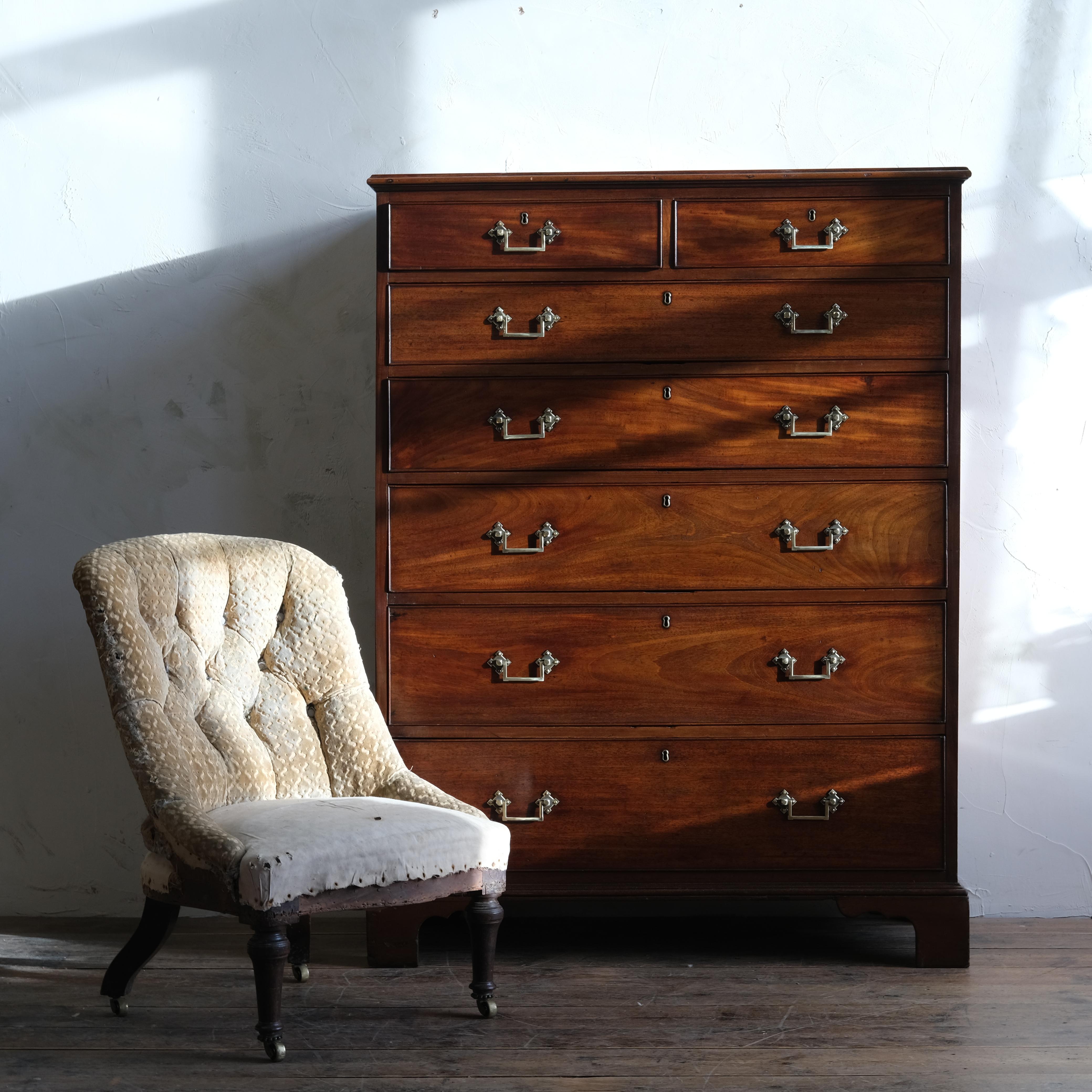 Wood Large 19th Century Mahogany Chest of Drawers For Sale