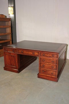 Large 19th Century Mahogany Partner Desk