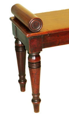 Large 19th Century Mahogany Window Seat Hall Bench