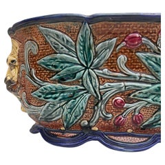 Large 19th Century Majolica Jardinière Leaves Wasmuel