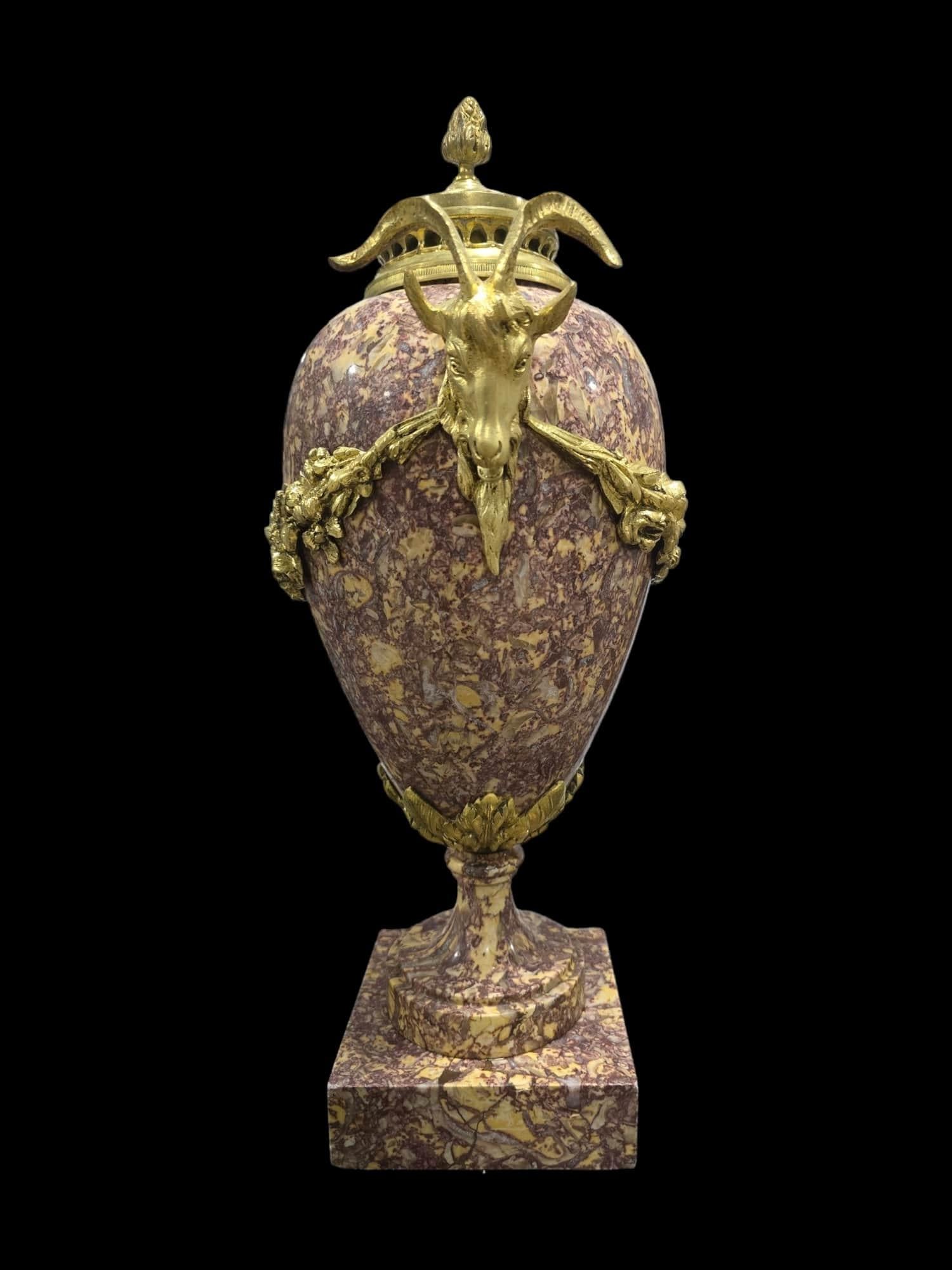 Grande vaso in marmo e bronzo del XIX secolo in vendita 10