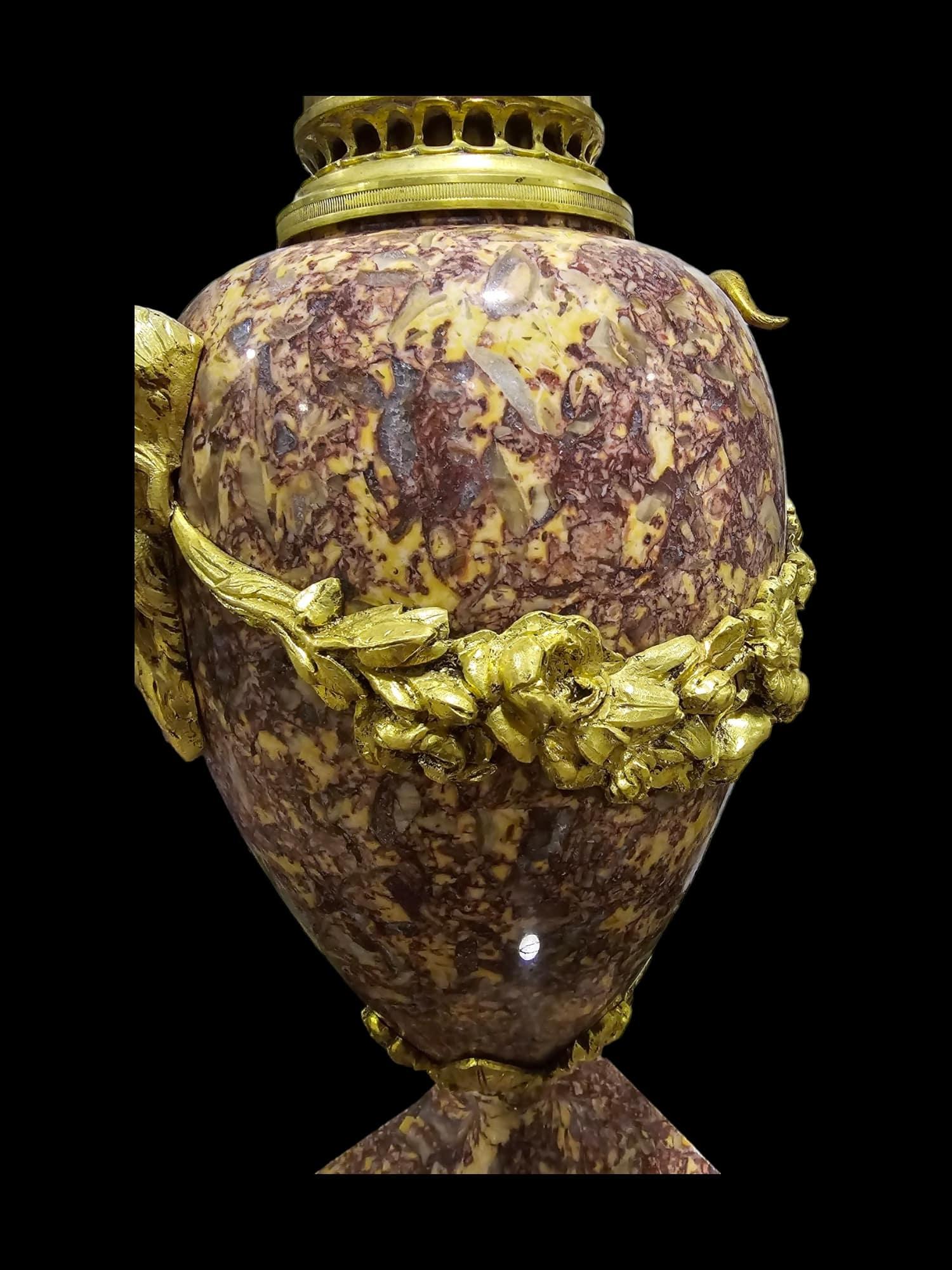 Large 19th Century Marble and Bronze Vase For Sale 13