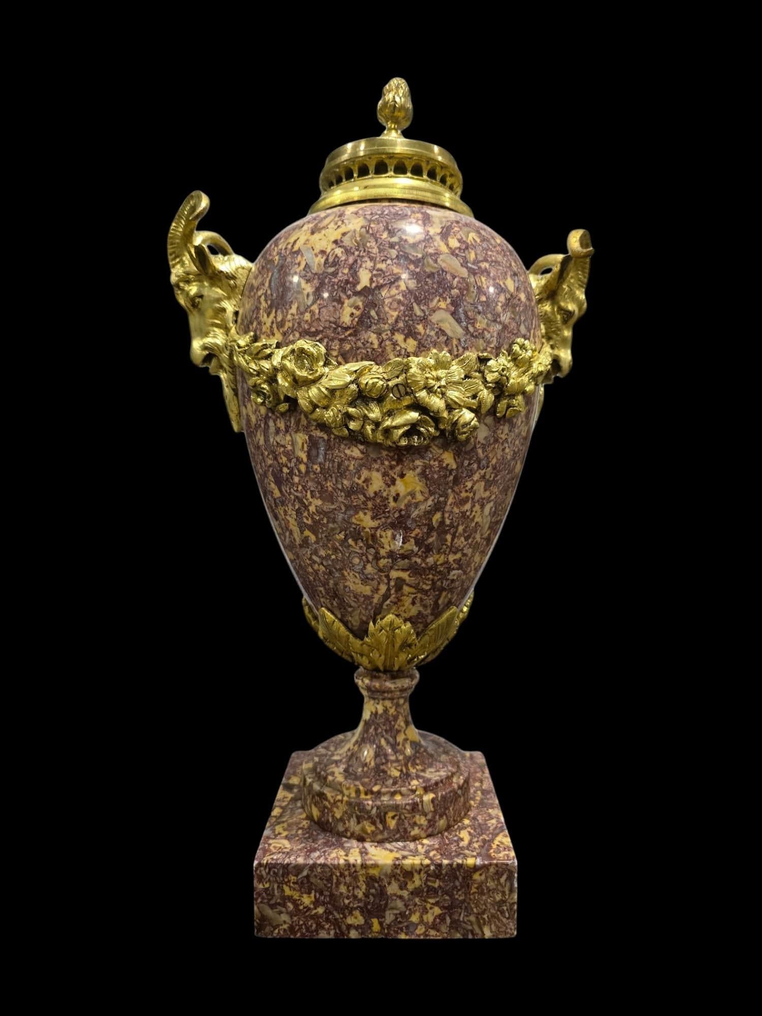 Grande vaso in marmo e bronzo del XIX secolo in vendita 15