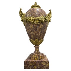 Große Vase aus Marmor und Bronze des 19. Jahrhunderts
