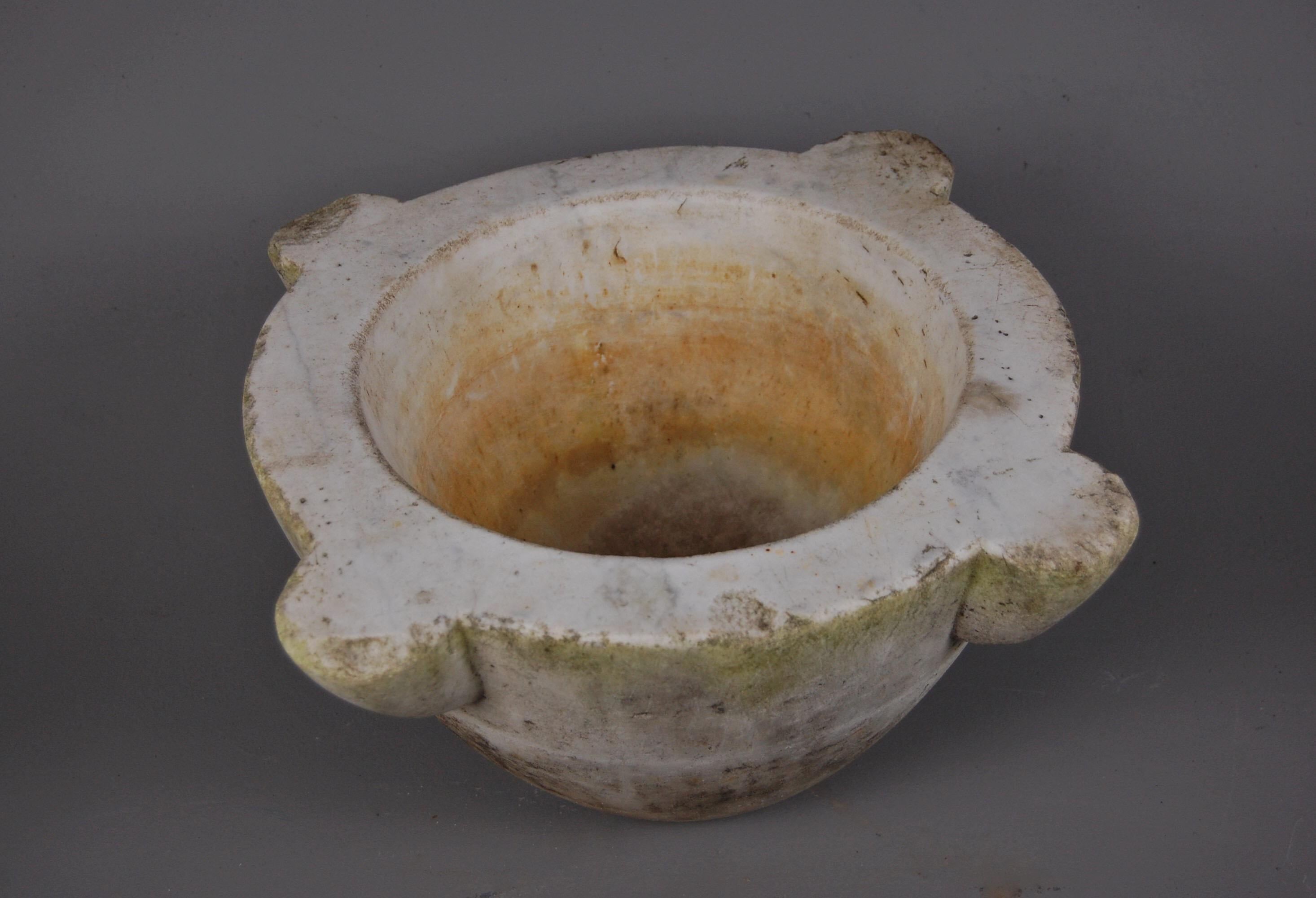 French Large 19th Century Marble Mortar