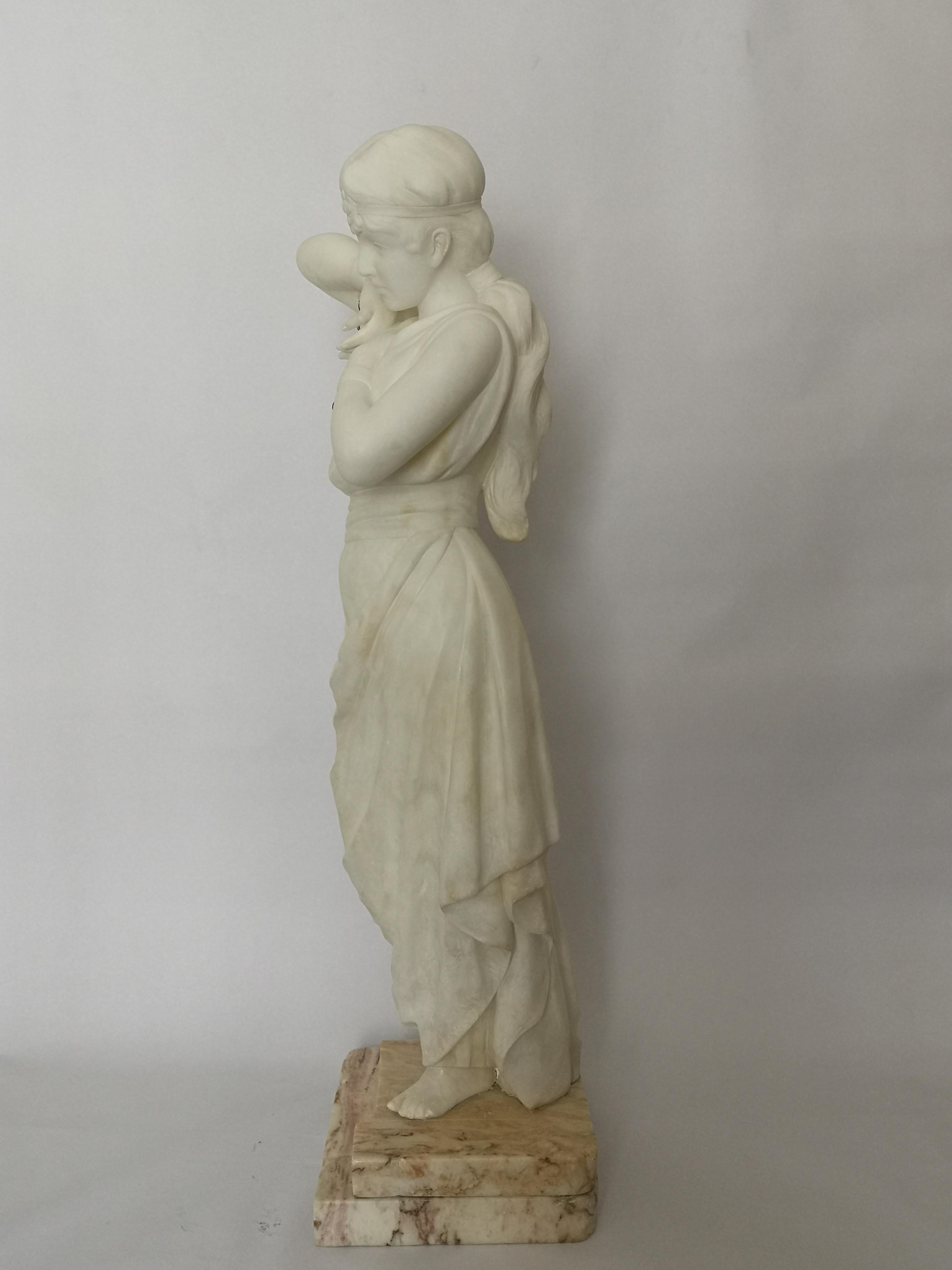 Large 19th Century Marble of a Slave Woman by Pugi For Sale 3