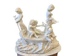 Large 19th century marble sculpture, 'The Love Boat'