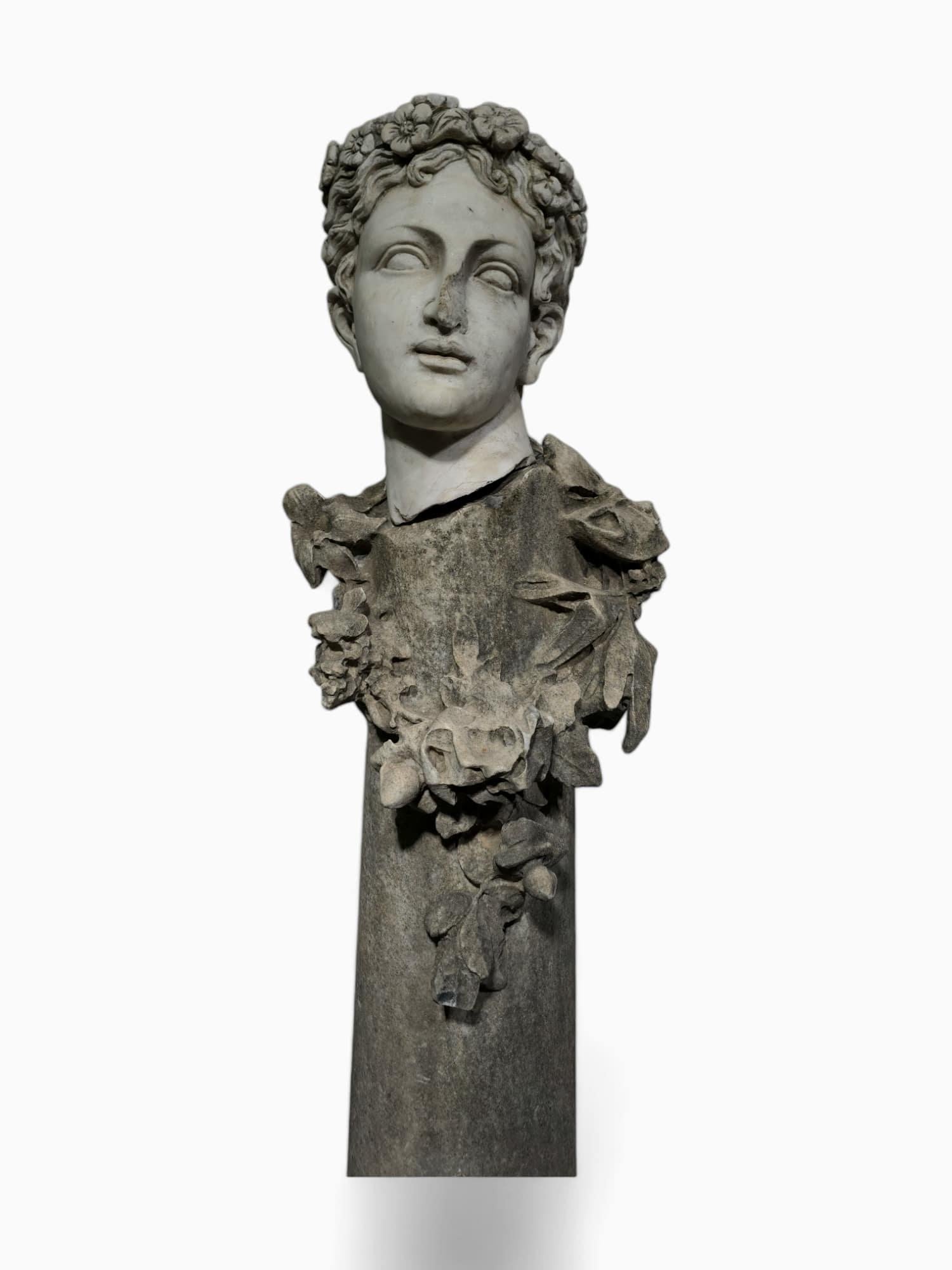GRANDE STATUA IN MARMO DEL XIX SECOLO - 120 cm in vendita 8