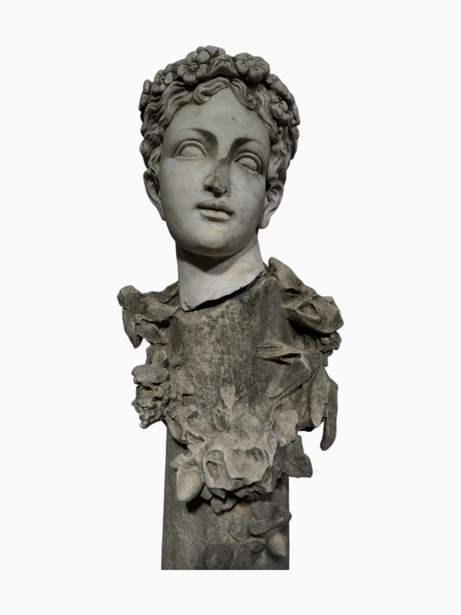 GRANDE STATUA IN MARMO DEL XIX SECOLO - 120 cm in vendita 9