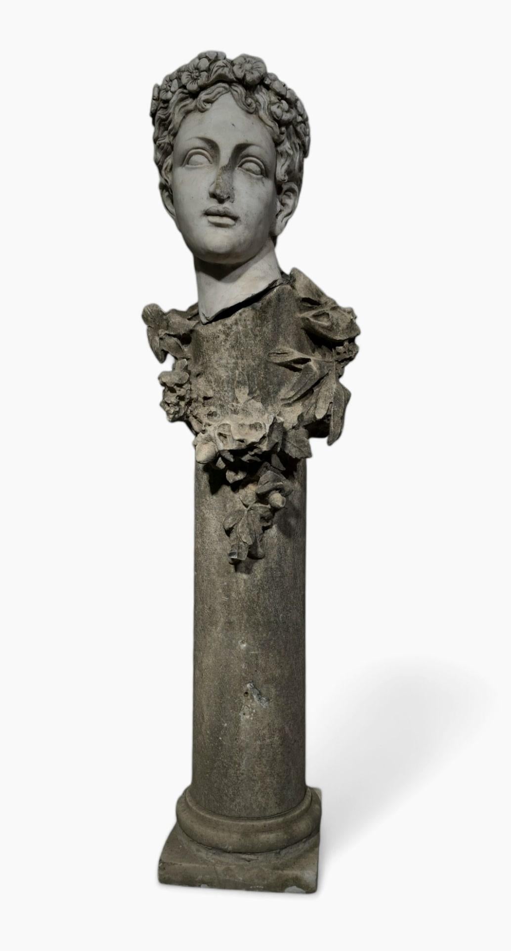 GRANDE STATUA IN MARMO DEL XIX SECOLO - 120 cm in vendita 10