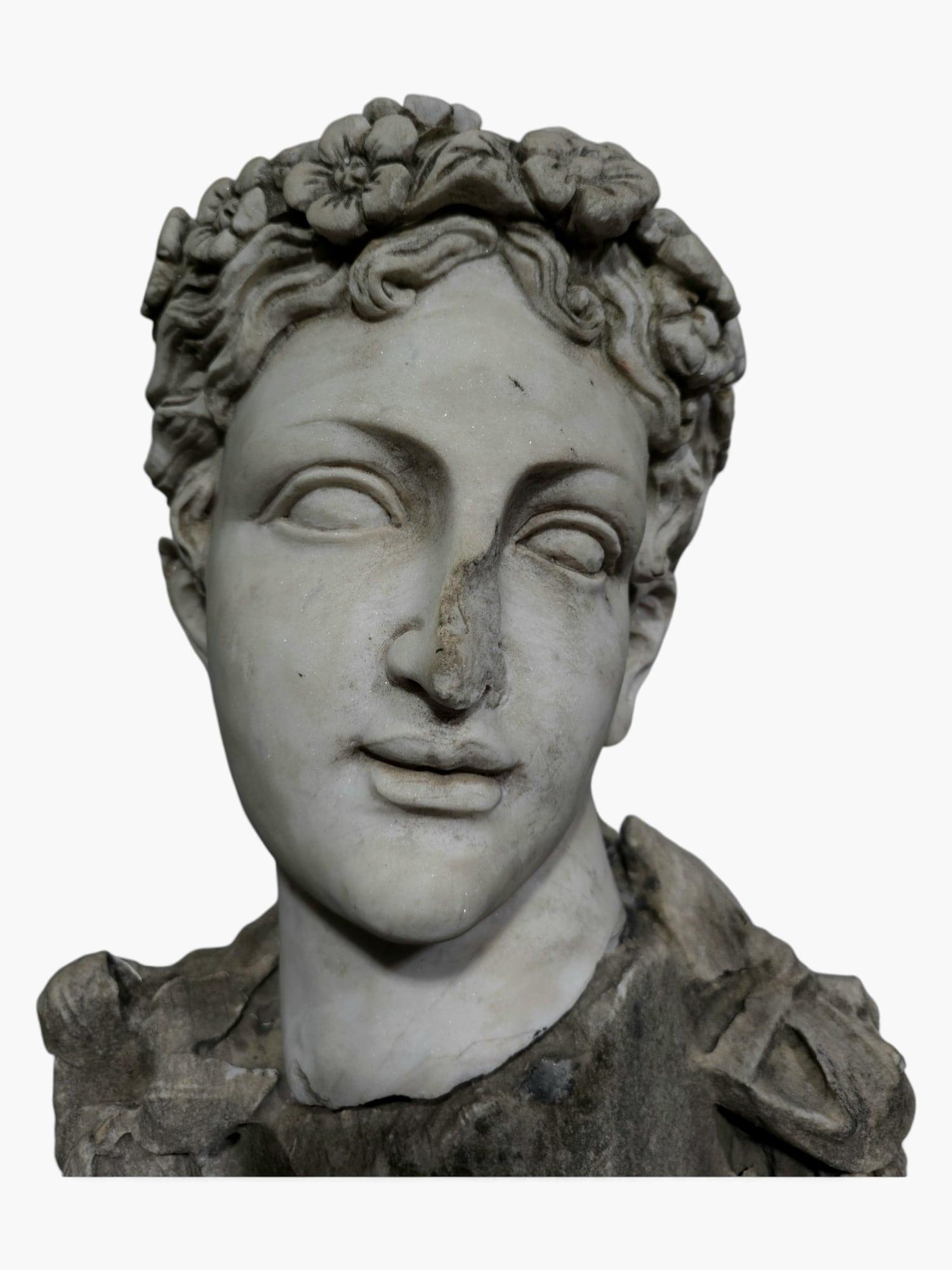 GRANDE STATUA IN MARMO DEL XIX SECOLO - 120 cm in vendita 11