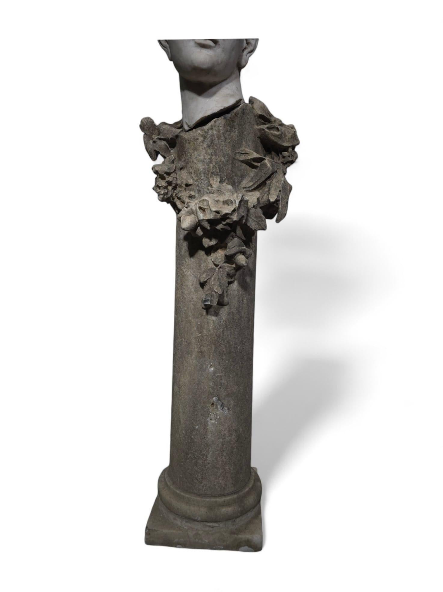 GRANDE STATUA IN MARMO DEL XIX SECOLO - 120 cm in vendita 12