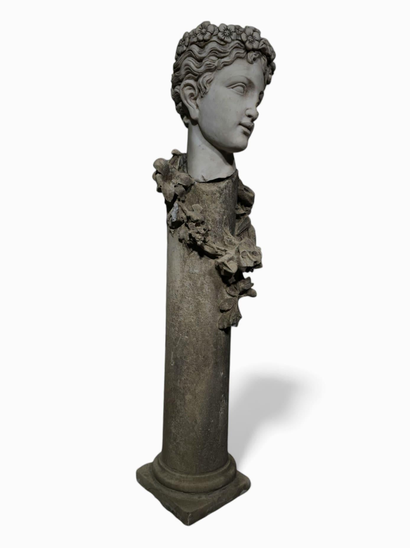 Fine XIX secolo GRANDE STATUA IN MARMO DEL XIX SECOLO - 120 cm in vendita