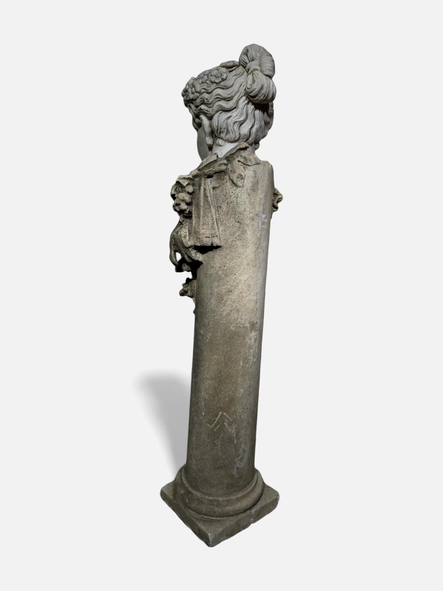 Marmo di Carrara GRANDE STATUA IN MARMO DEL XIX SECOLO - 120 cm in vendita