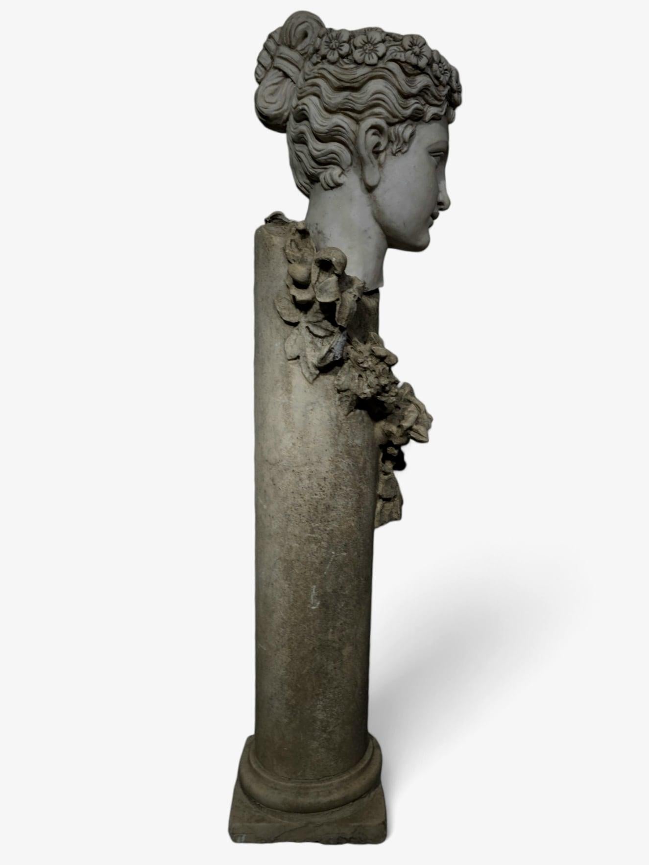 GRANDE STATUA IN MARMO DEL XIX SECOLO - 120 cm in vendita 2