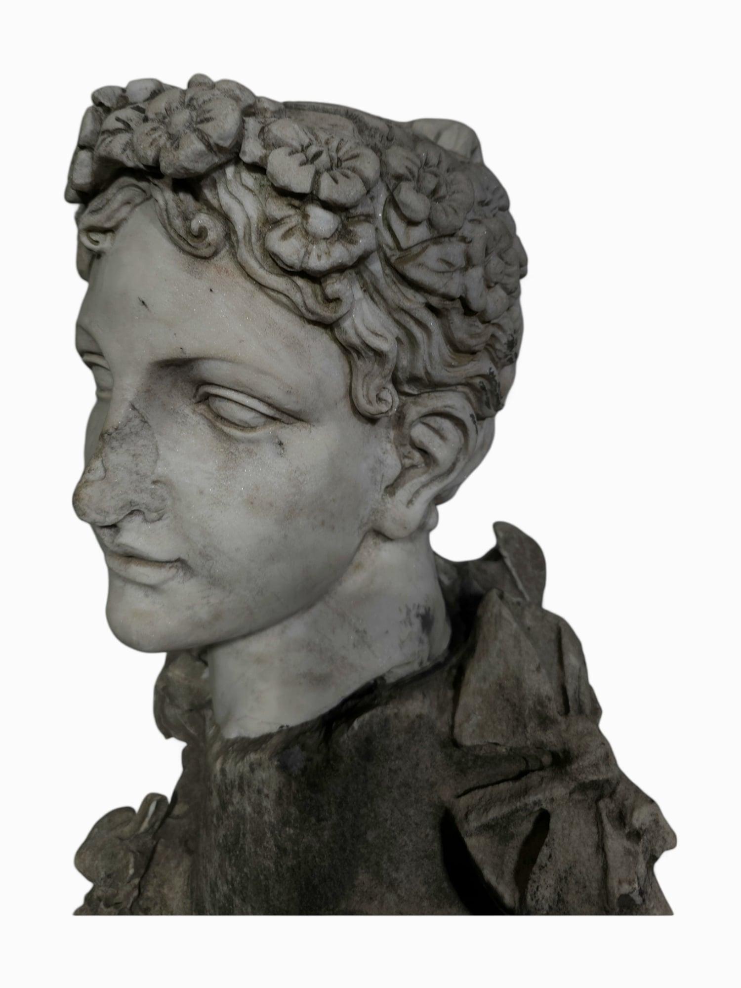 GRANDE STATUA IN MARMO DEL XIX SECOLO - 120 cm in vendita 3