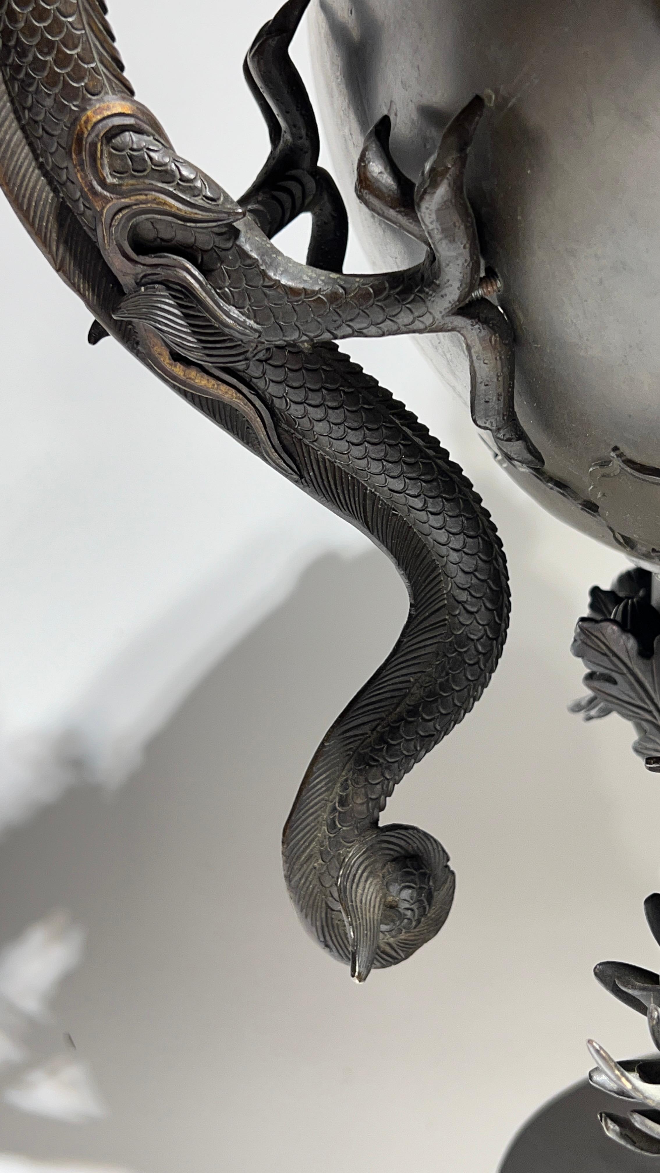 Large 19th Century Meiji Japanese Bronze Censer 9
