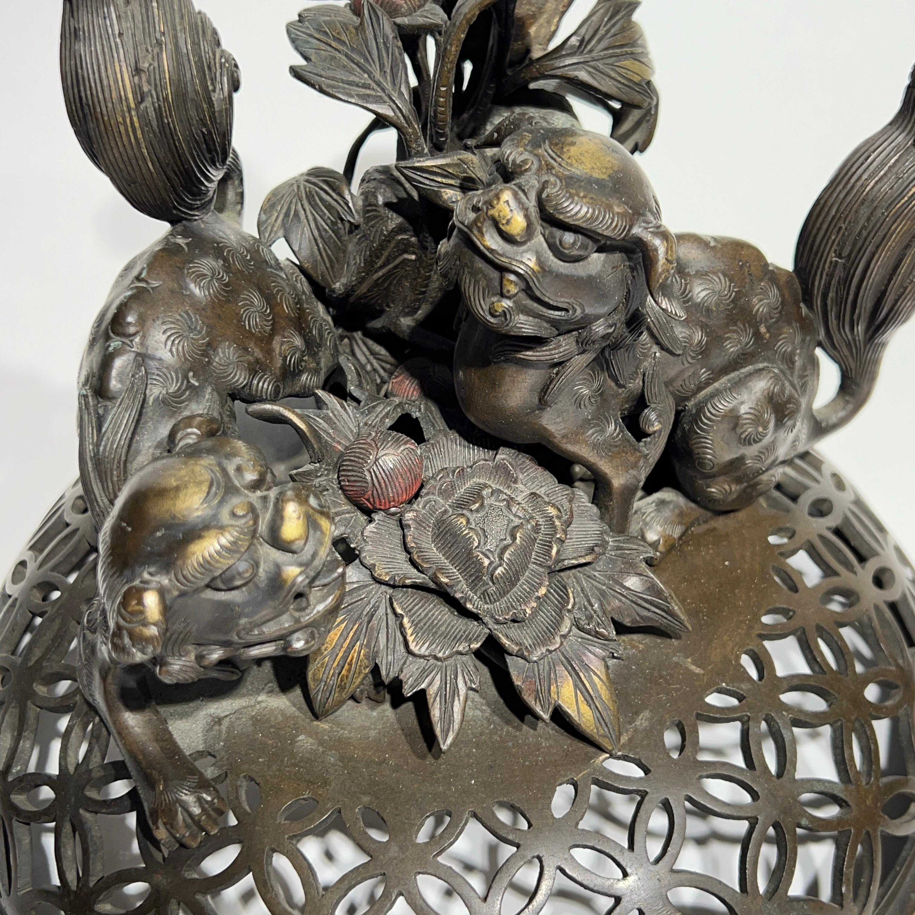 Large 19th Century Meiji Japanese Bronze Censer 15