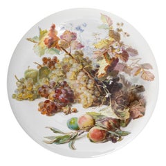 Large 19th Century Meissen Porcelain Still Life Decorated Charger J.E Braunsdorf