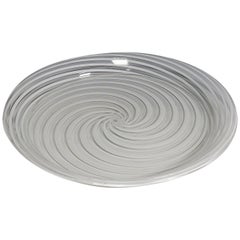 Grande assiette en verre d'art de Murano « Filigrana » du 19ème siècle