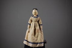 Large 19th Century Naive Grodnertal or Peg Doll